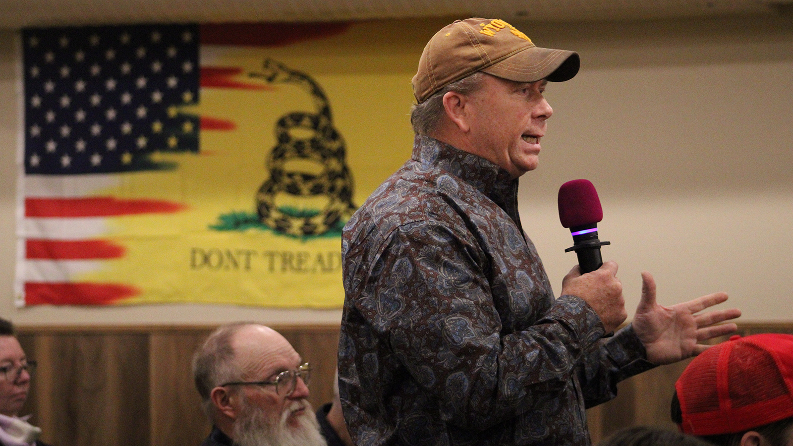 Former Republican candidate for Wyoming governor Brent Bien speaks at Saturday's state GOP meeting in Newcastle.