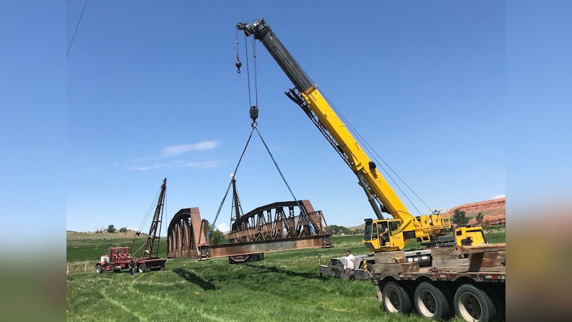 100-Year-Old 80,000-Pound Bridge Makes It To Wyoming Ranch, Will Be Installed Later