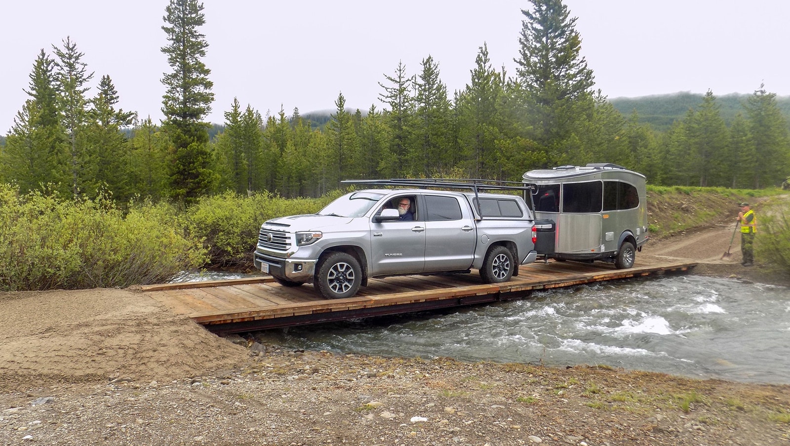 Campers were able to roll out after only being stranded for a single night when a bridge washed out in Grand Teton park.