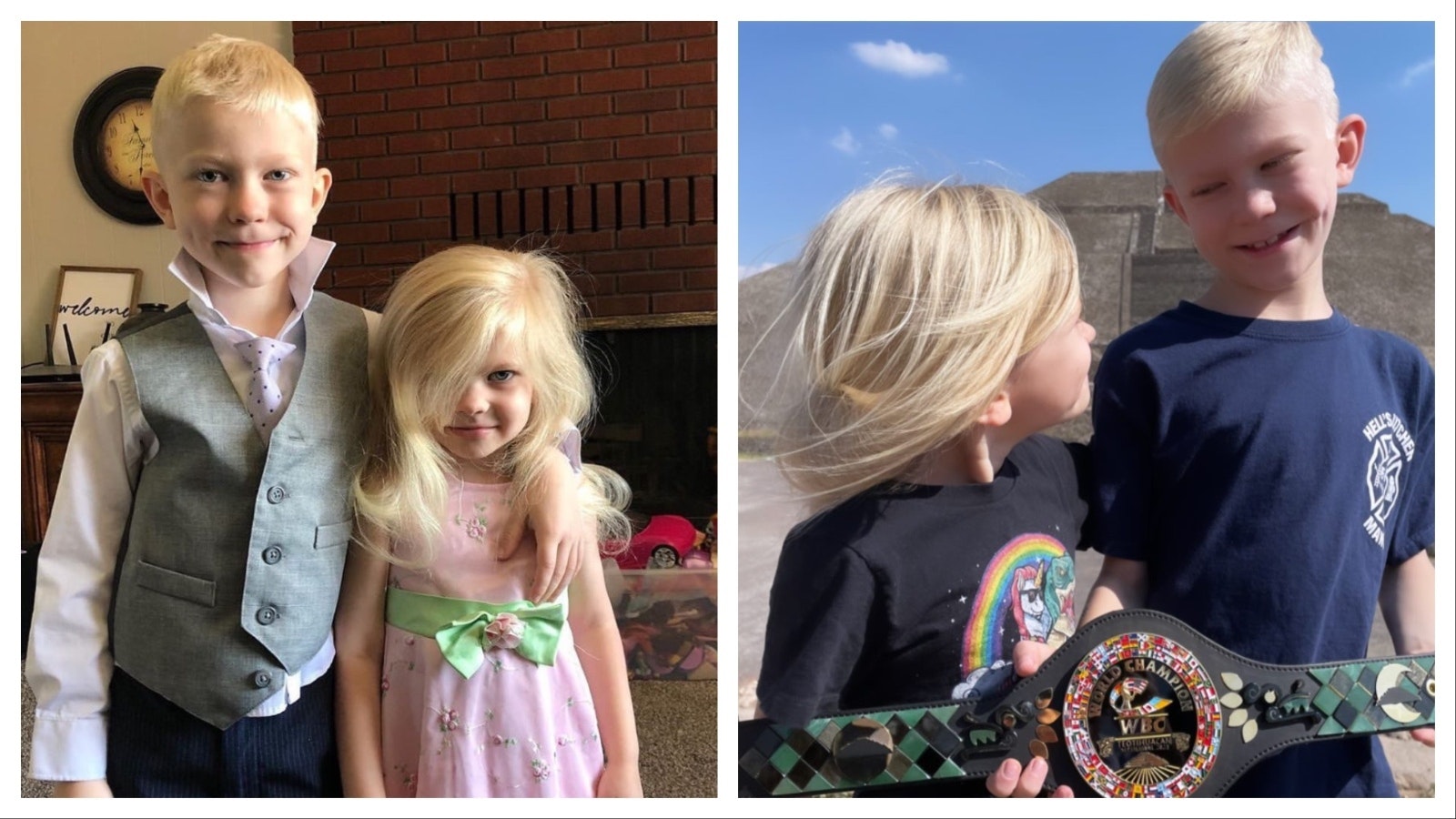 Bridger Walker and sister, Brielle, remain close five years after he saved her life. Bridger also has been adopted by the boxing community. This championship belt was given to him by the World Boxing Council.