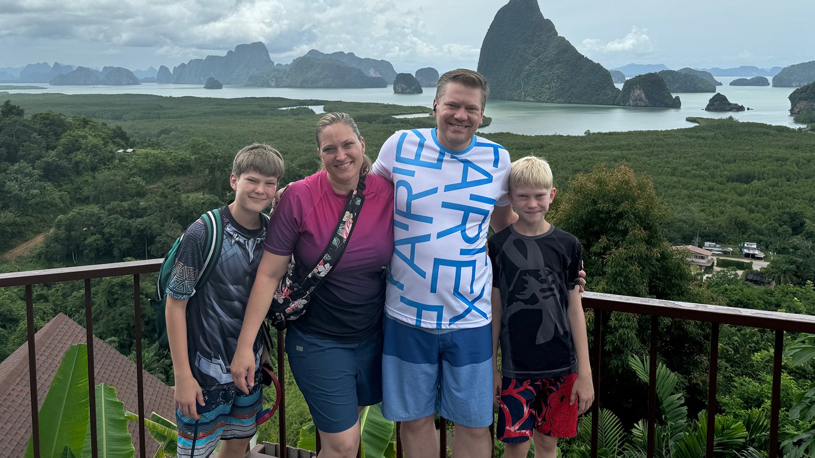 Bridger Walker (right), his brother Johnny (left) and parents Teila and Robert Walker went to Thailand earlier this summer after they were invited to attend the WBC Amazing Muay Thai Summer Camp.