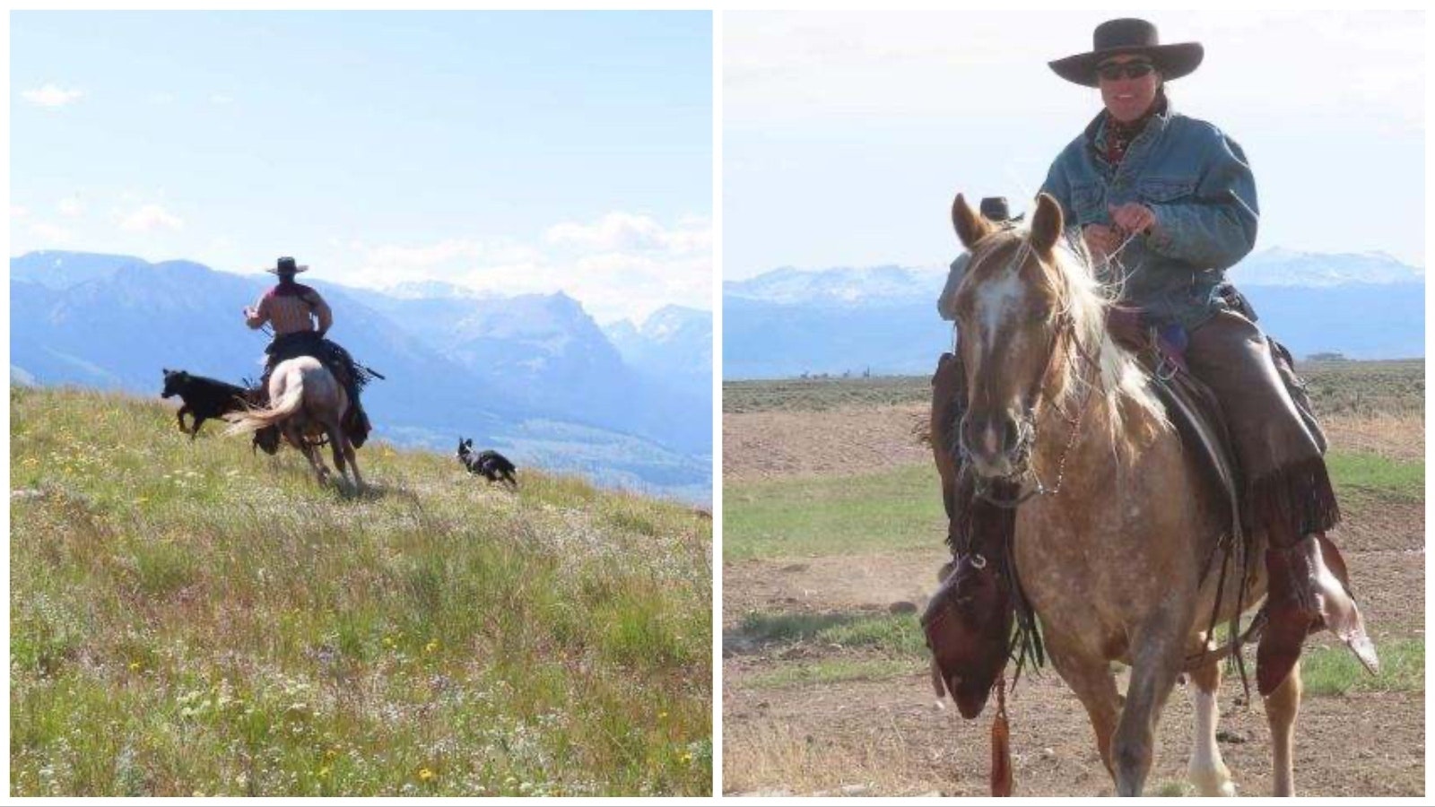 Brittany Heseltine doing what she does best — riding the Wyoming range.