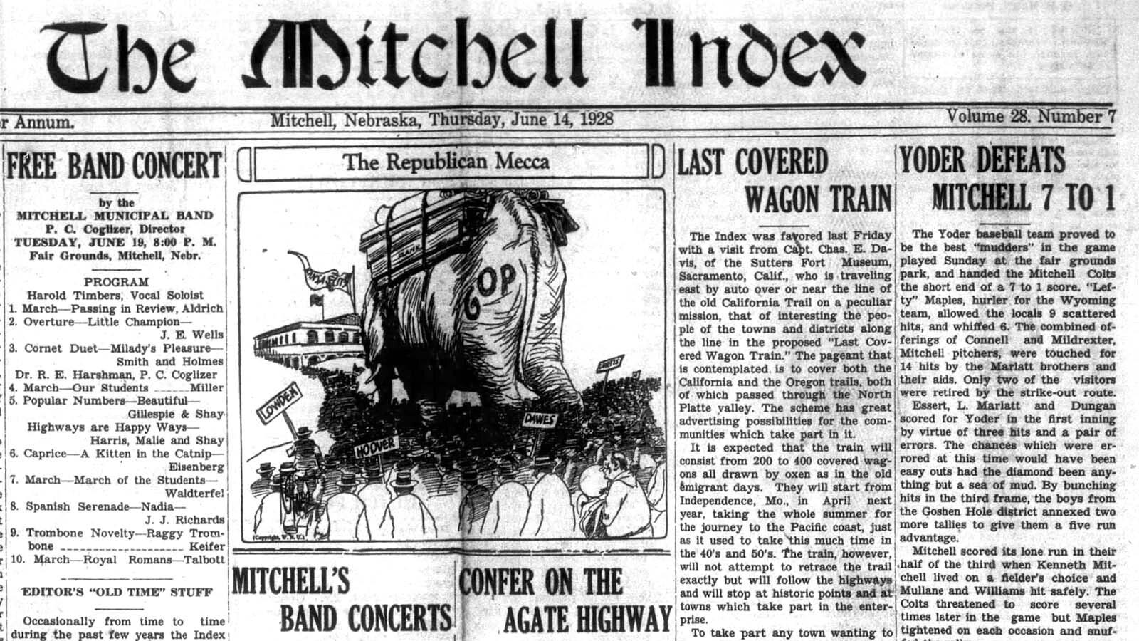 A story in the Mitchell, Nebraska Index reports the Marlatt brothers tallied 14 hits in their rout of Mitchell.