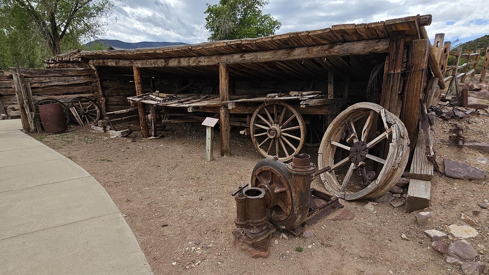 An old wagon shed at John Jarvie's Ranch in Brown's Park.