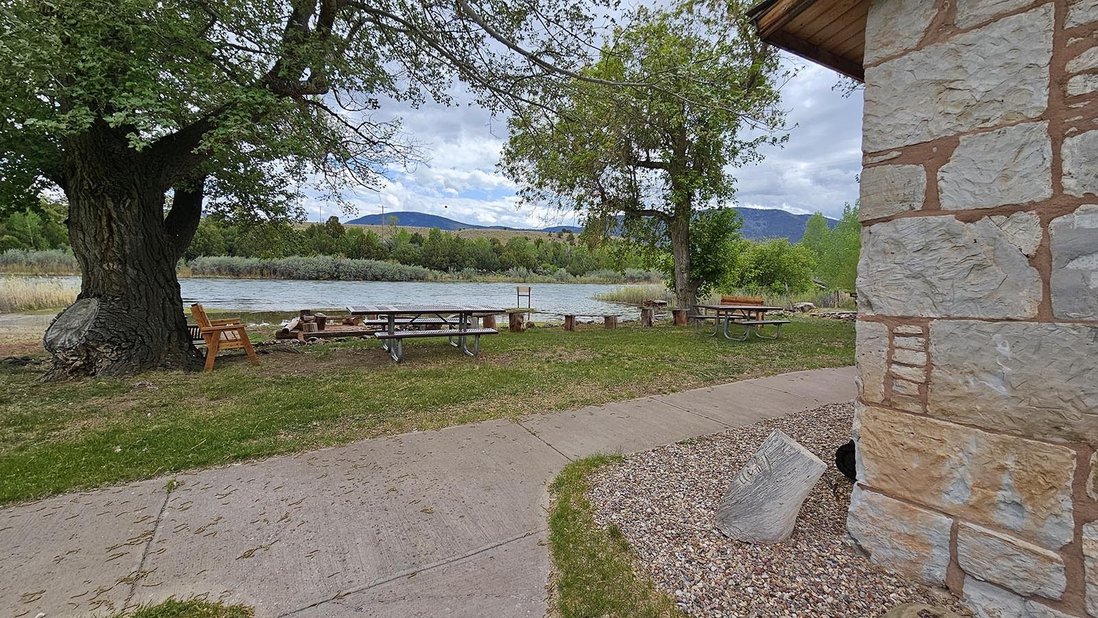 Picnic tables set up at the John Jarvie Ranch.