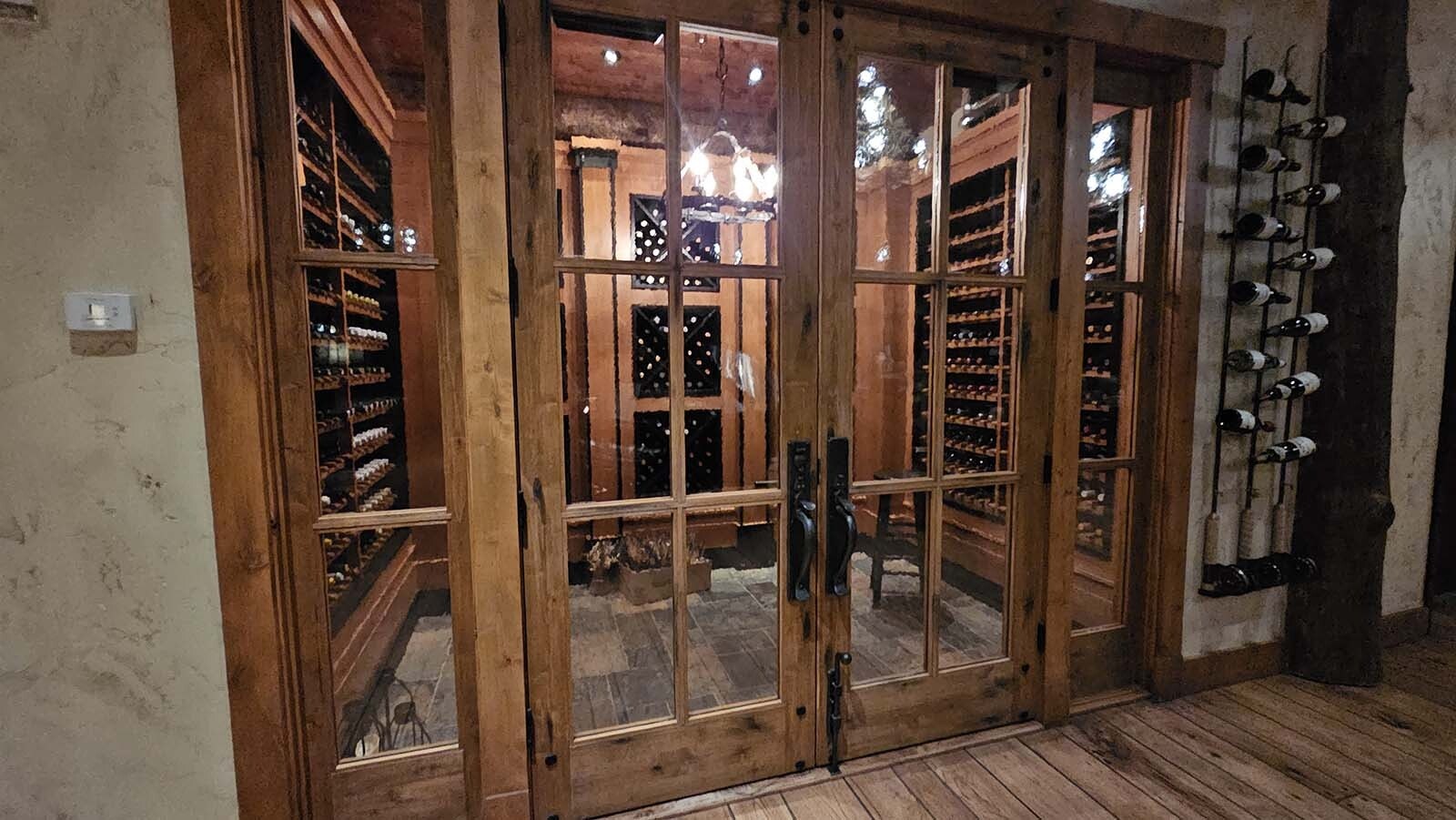 A wine cellar with inclusive wines in the Trailhead Lodge. If guests want a bottle for their room, all they have to do is ask.