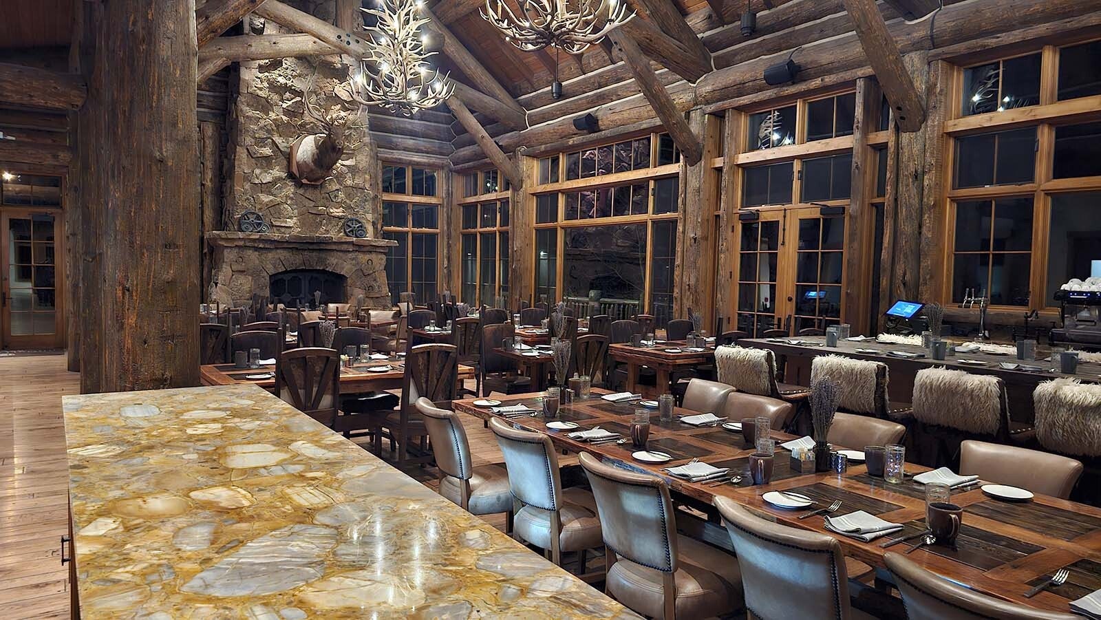 The breakfast hall at Brush Creek Ranch.