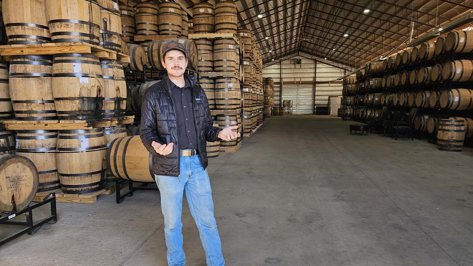 Brush Creek Ranch's lead distiller, Ethan Whitman.