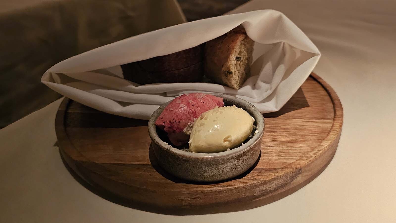 Two kinds of bread require two kinds of butter at Brush Creek Ranch.