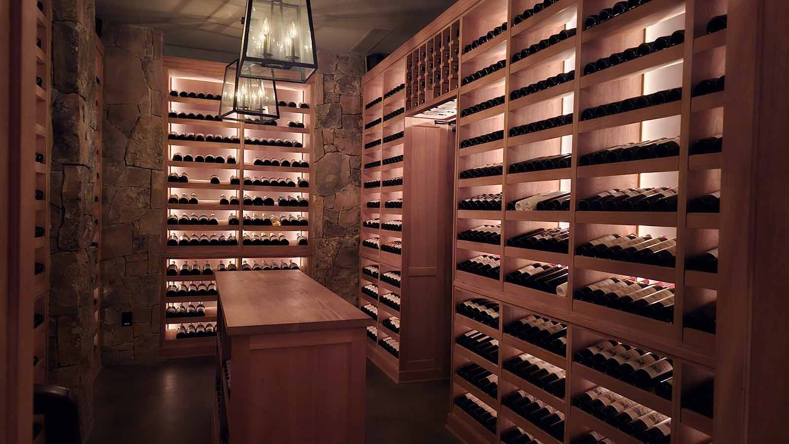 One of the secret rooms in the wine cellar at Brush Creek Ranch.