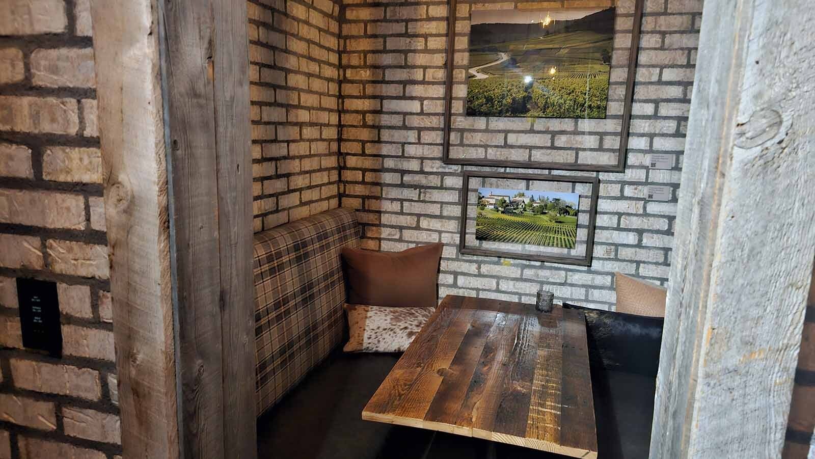 This secret cubby has been designed with an older time period in mind. It's located in Brush Creek Ranch's wine cellar.