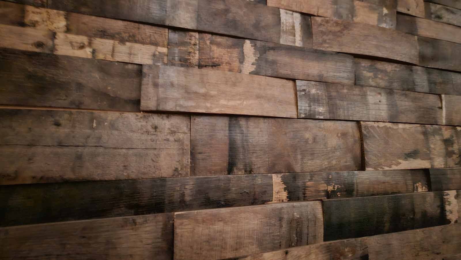 These are from old casks, repurposed to make a decorative wall in one of the secret areas of Brush Creek Ranch's wine cellar.
