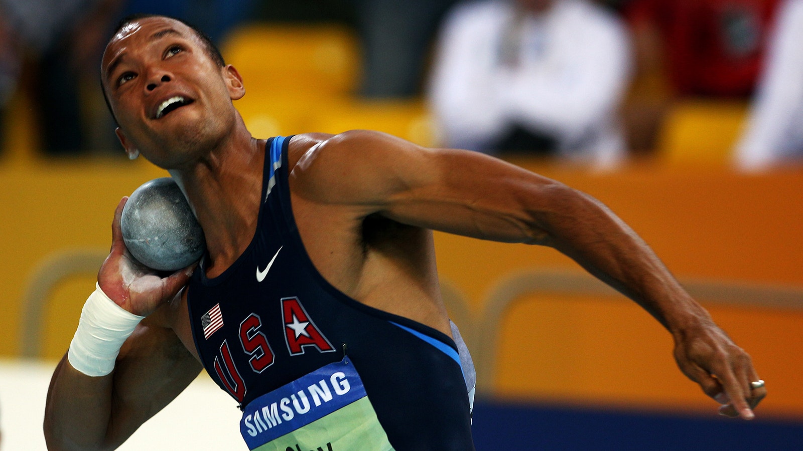 Bryan Clay competes for the United States in the 2008 Summer Olympic Games in Beijing, China, where he won the gold medal in the decathlon.