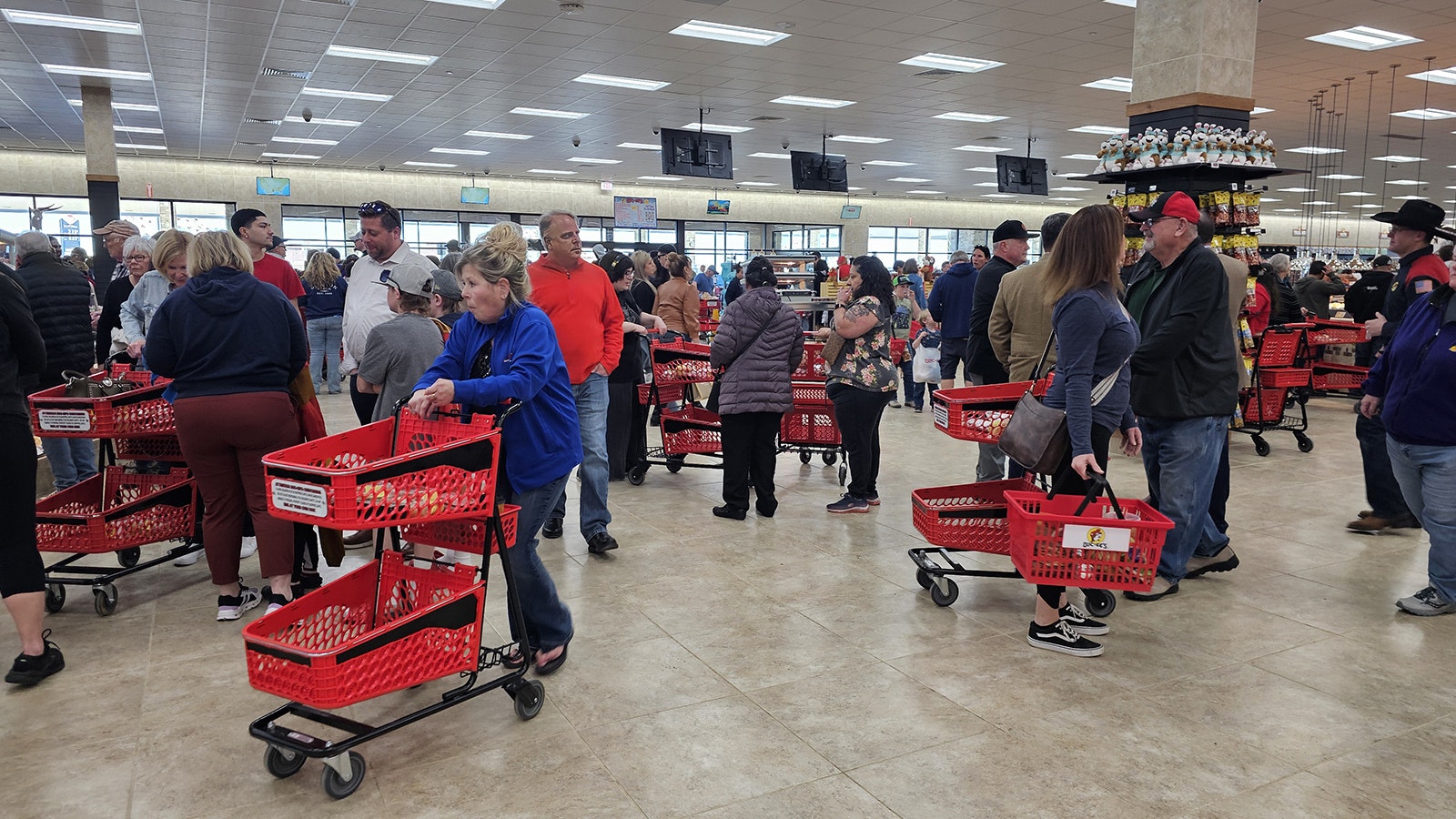 The 75,000-square-foot Buc-ee's store in Johnstown, Colorado, hosted thousands of shoppers for its opening day Monday.