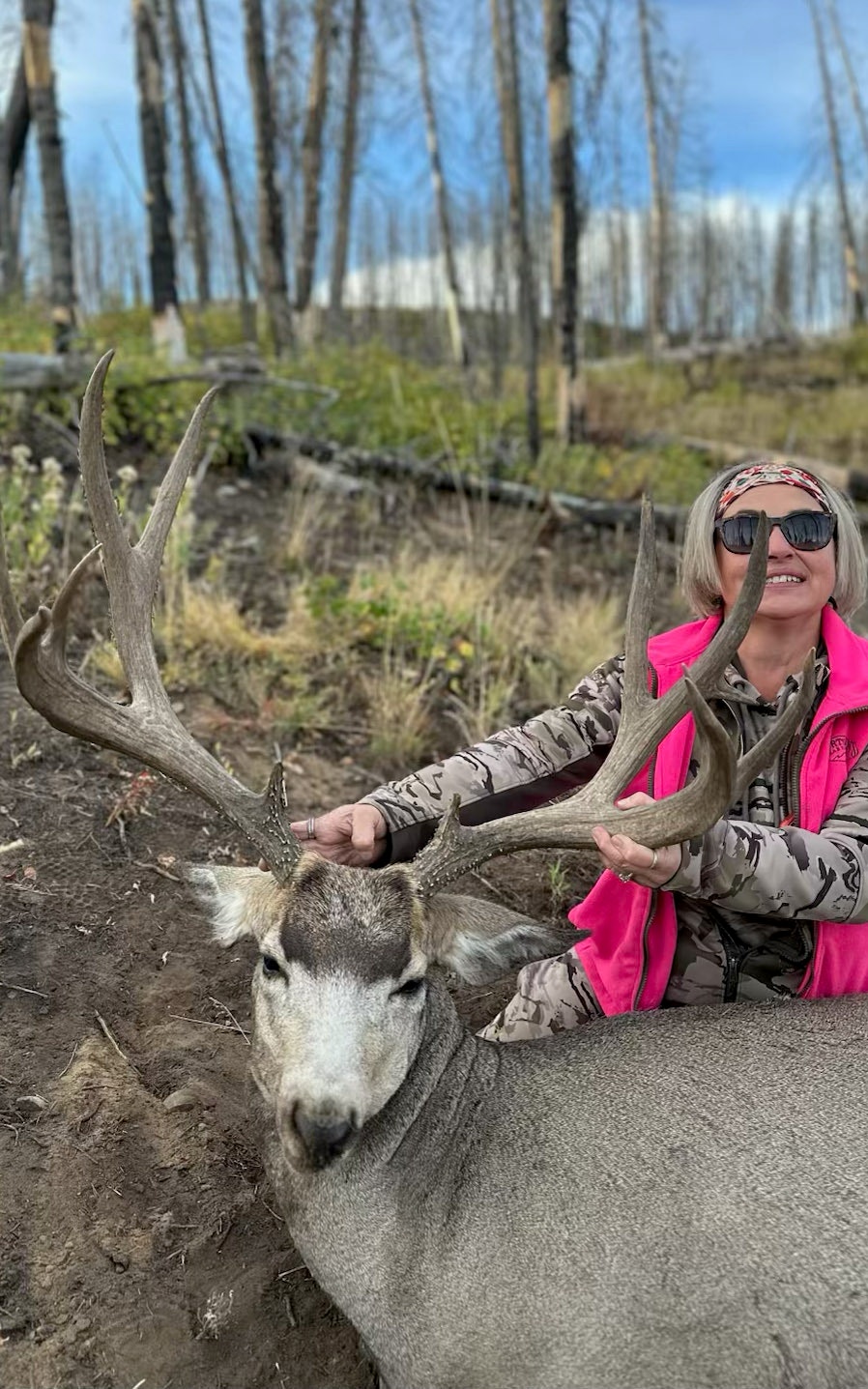 Rock Springs resident Lori Dickinson shot this gigantic mule deer buck on a general season tag near Bondurant.