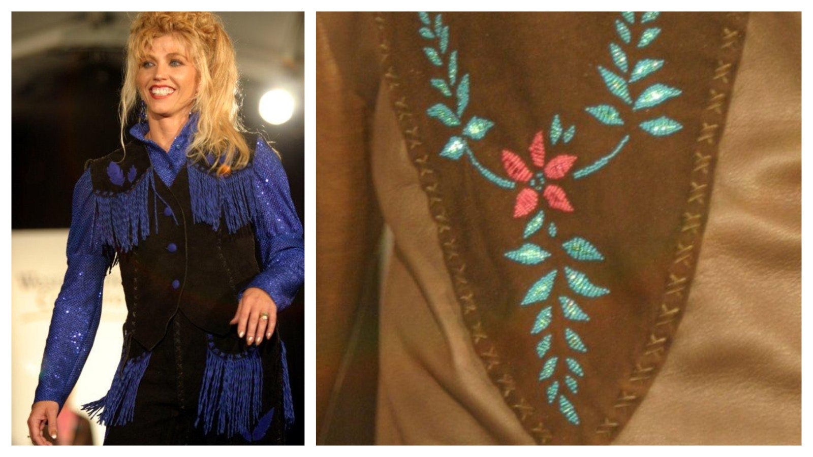 Jo Orchard, 84, has sold her original fashion pieces, ranging from vests to stylish blouses, and had her art showcased at shows. She taught herself many of the techniques needed to create buckskin clothing, including how to use the sinew from the animals leg to make her thread.