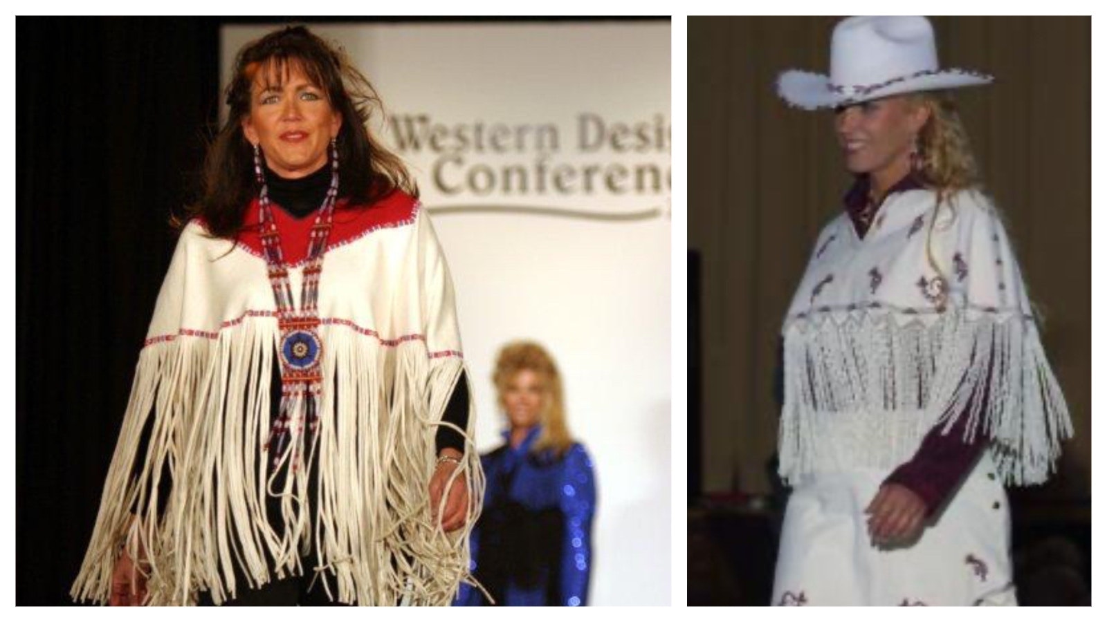 Jo Orchard, 84, taught herself to brain tan which would turn her hides into a beautiful pure white color. For these dresses, she did not smoke the hide in order to retain the natural white color.