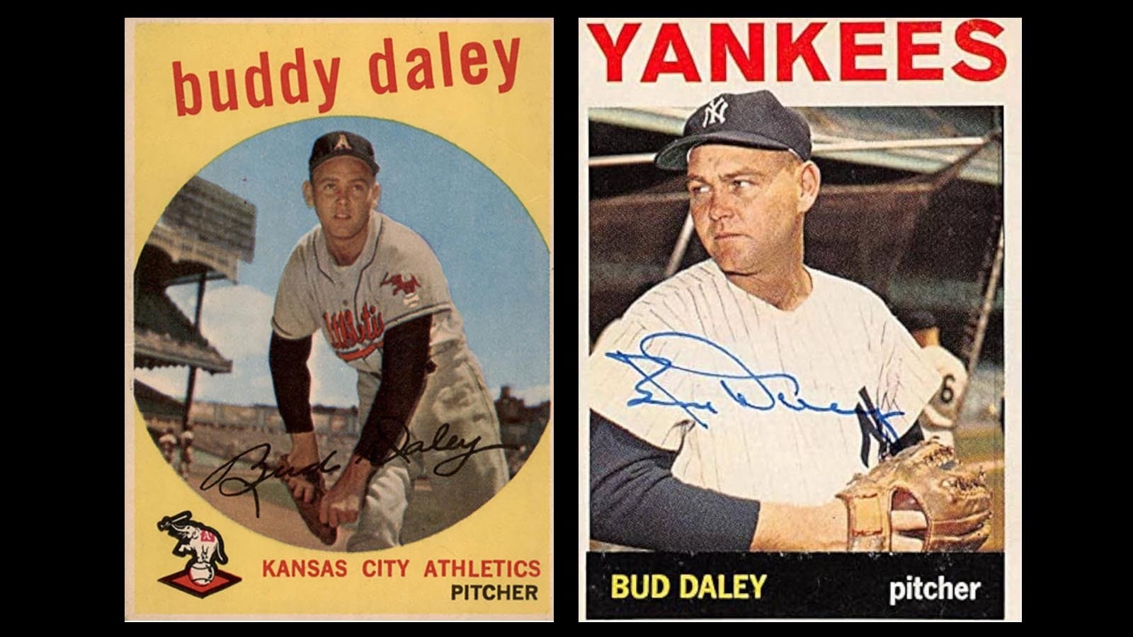 Bud Daley was a Major League pitcher who played for three teams from 1955-1964. His last three years was as a pitcher for the New York Yankees, winning two World Series Championships.