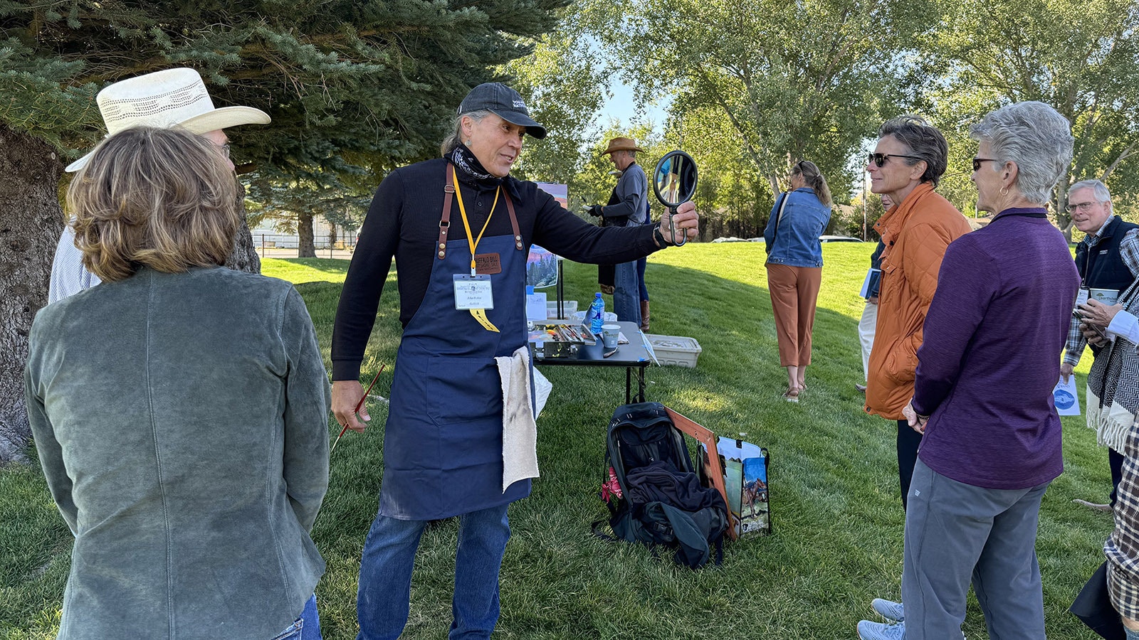 John Potter reflects on his work during the 43rd Buffalo Bill Art Show and Sale's Quick Draw. His painting "Other Side Camp" won the Quick Draw's People's Choice Award and went on to sell for $8,000.