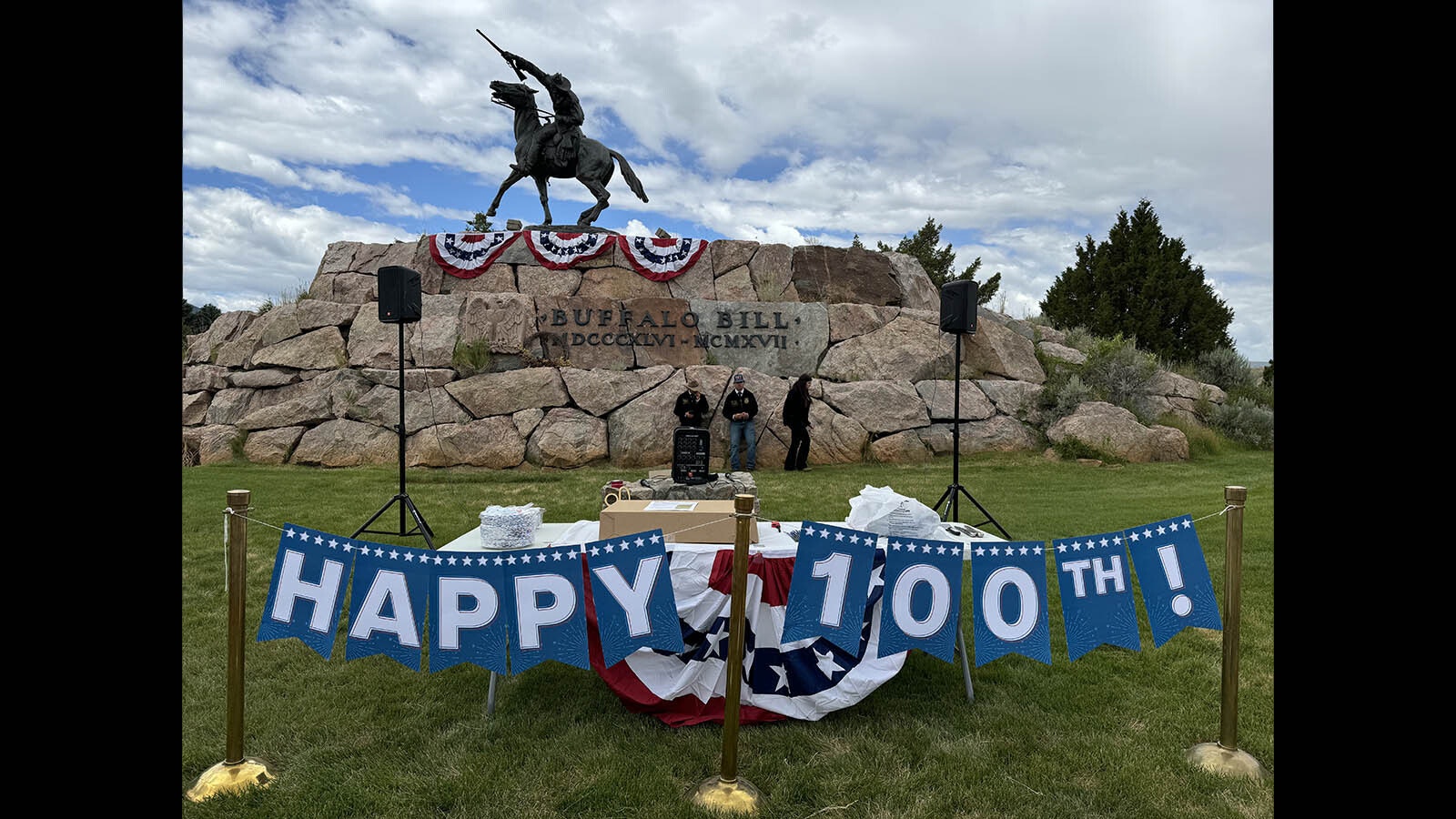 The iconic "Buffalo Bill — The Scout" The sculpture at the end of Sheridan Avenue in Cody, Wyoming, depicts the city's founding father, Buffalo Bill Cody. It was unveiled Thursday, the 100th anniversary of its inauguration.