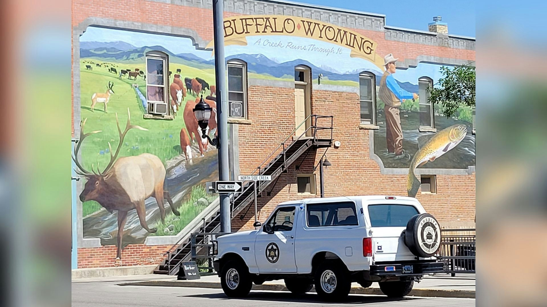 This mural in downtown Buffalo acknowledges the town as the inspiration for author Craig Johnson's popular "Longmire" books and TV series.