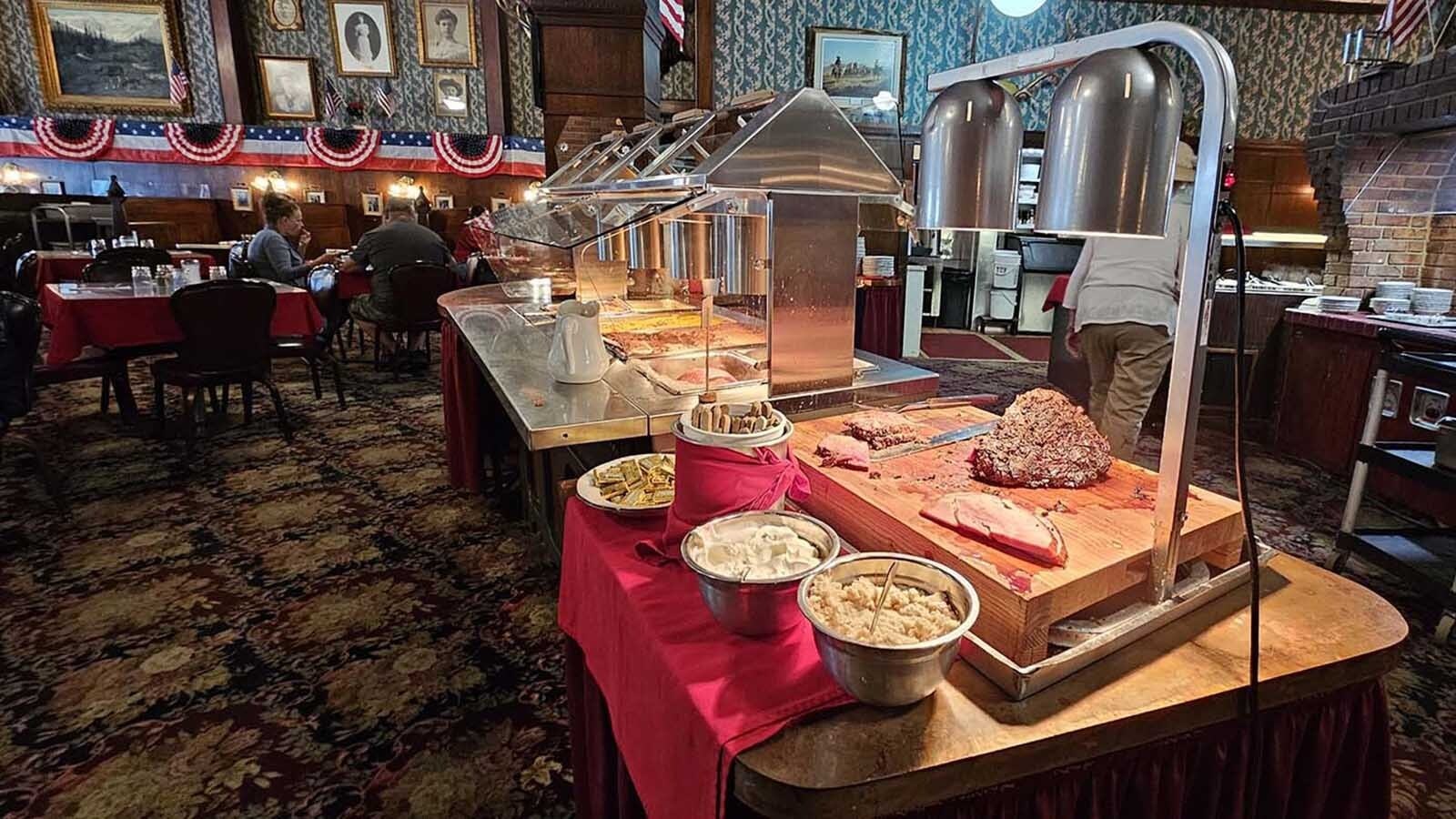 The prime rib buffet at Buffalo Bill's Irma Hotel & Restaurant in Cody, Wyoming.