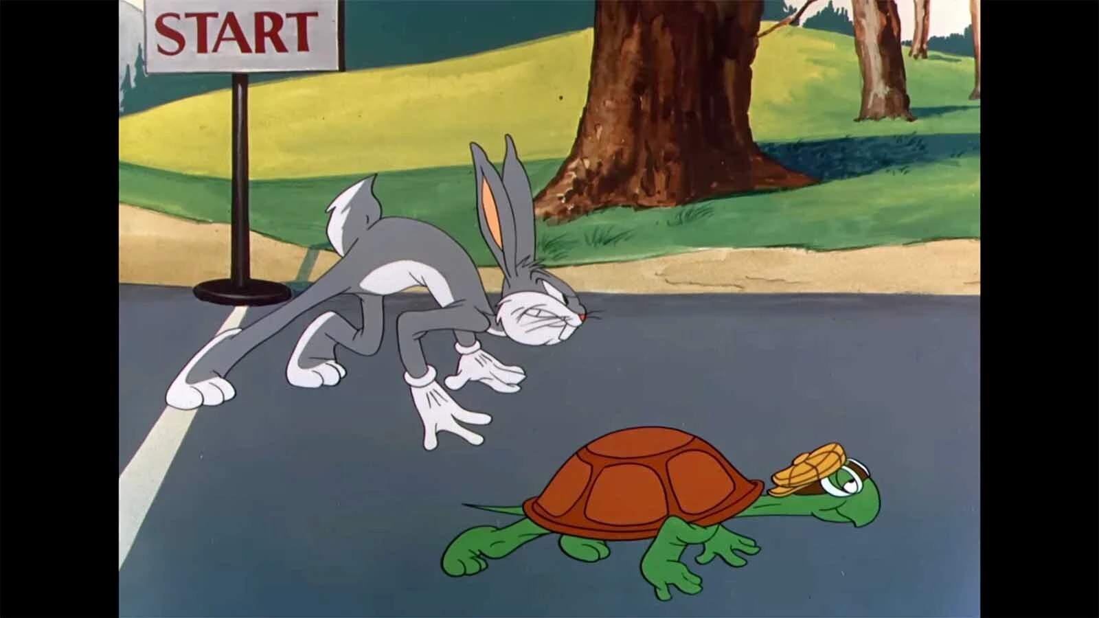 Bugs Bunny raced Cecil Turtle through a fictional Yellowstone National Park in the 1947 Looney Tunes short “Rabbit Transit.” It was the third time Bugs and Cecil had replayed the ancient fable "The Tortoise and the Hare" — even though Cecil isn't a tortoise.