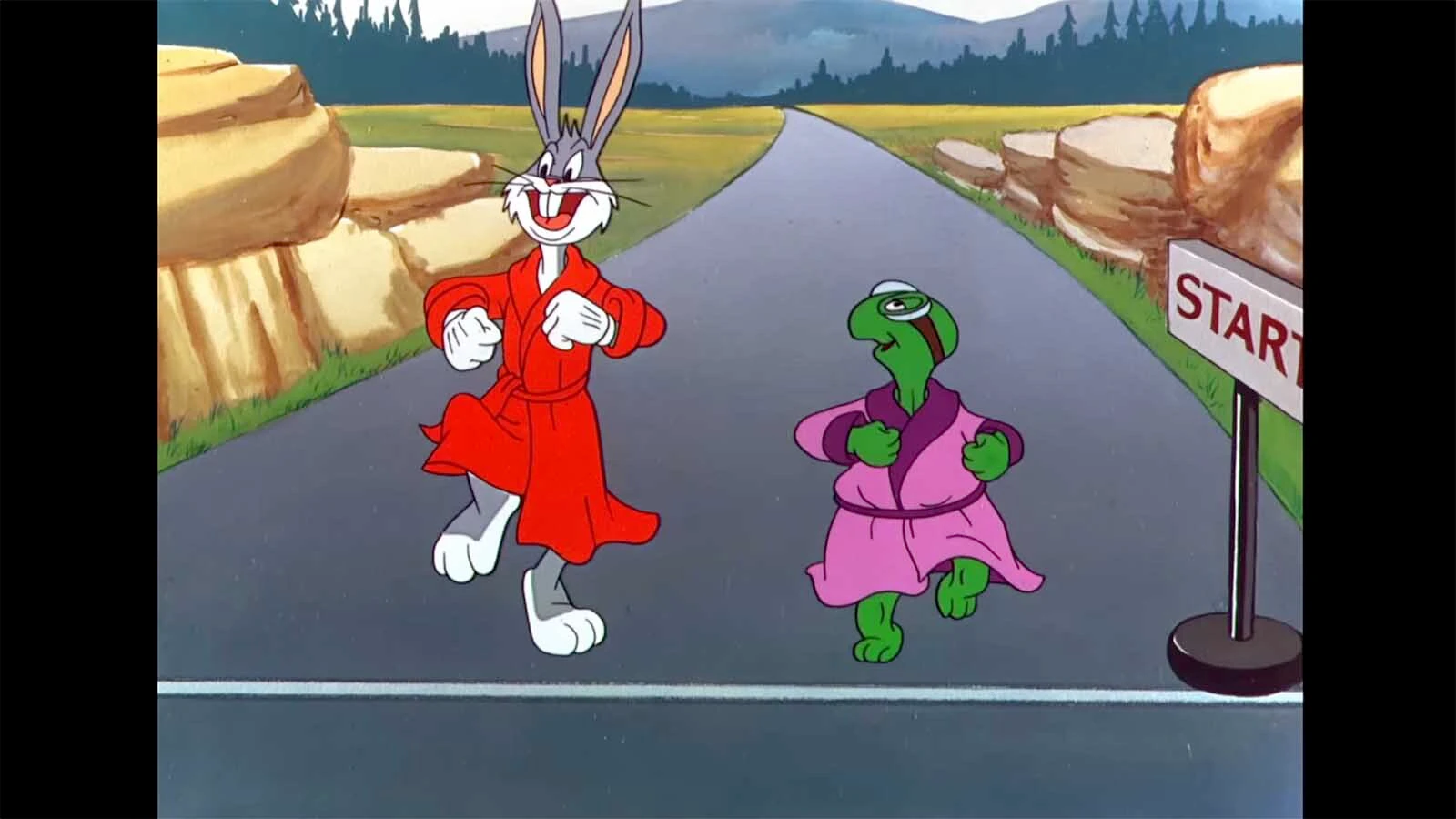 Bugs Bunny raced Cecil Turtle through a fictional Yellowstone National Park in the 1947 Looney Tunes short “Rabbit Transit.” It was the third time Bugs and Cecil had replayed the ancient fable "The Tortoise and the Hare" — even though Cecil isn't a tortoise.