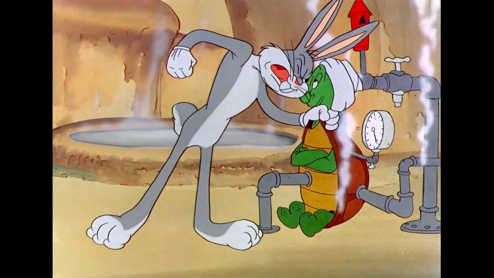 Bugs Bunny raced Cecil Turtle through a fictional Yellowstone National Park in the 1947 Looney Tunes short “Rabbit Transit.” It was the third time Bugs and Cecil had replayed the ancient fable "The Tortoise and the Hare" — even though Cecil isn't a tortoise.