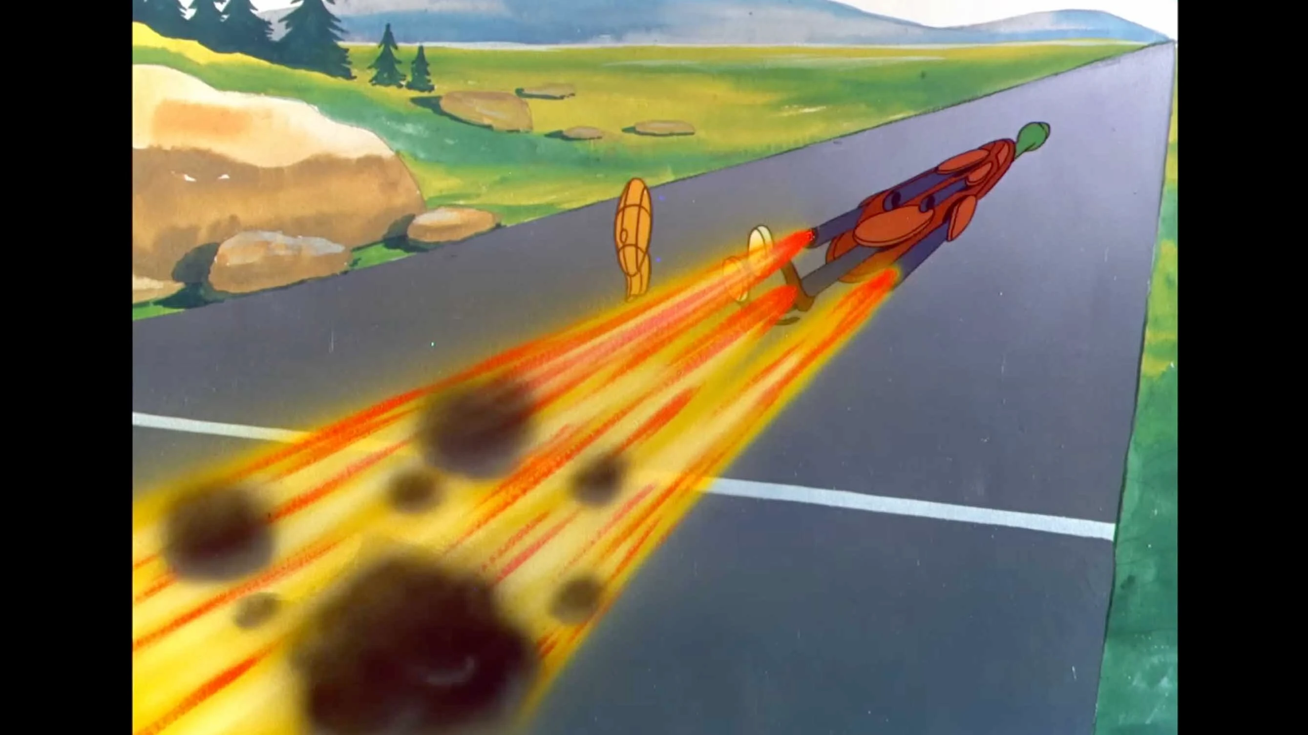 Bugs Bunny raced Cecil Turtle through a fictional Yellowstone National Park in the 1947 Looney Tunes short “Rabbit Transit.” But the turtle had a secret weapon — jet engines under his shell that left Bugs in the dust.