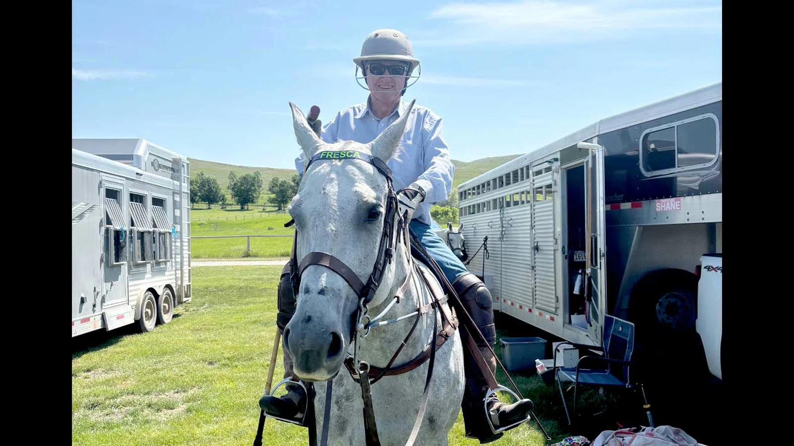 Brotherton rode a white horse named Chicka for over a dozen years, an equine he got from his oncologist who said it had too much energy. 