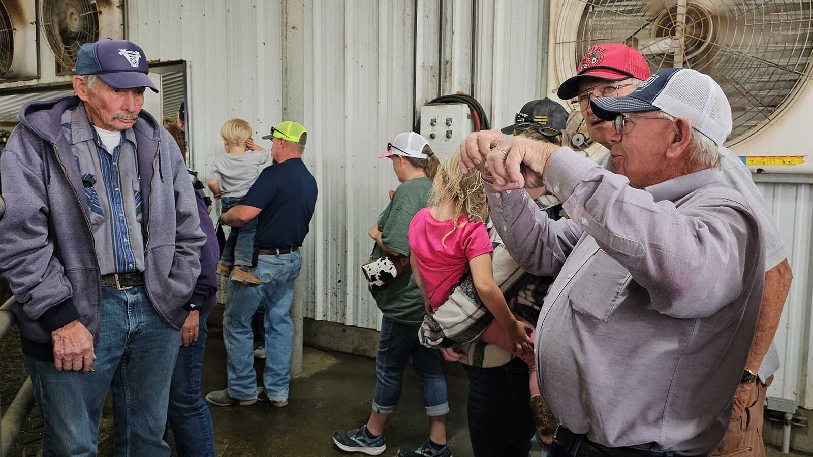 Jerry Burnett talks to a tour group at Burnett Enterprises, which has a mega dairy milking 6,200 cattle per day near Carpenter.