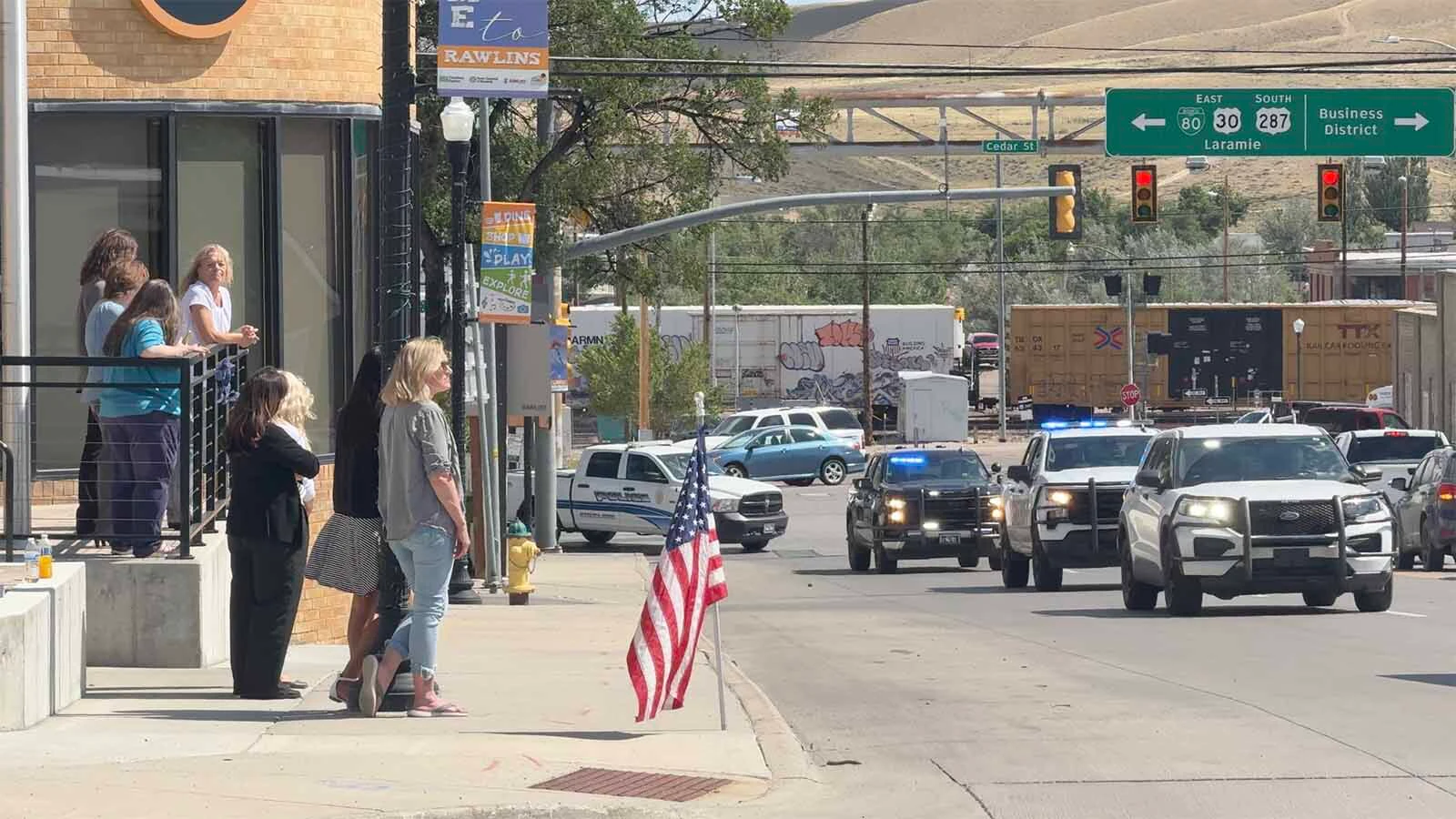 A long procession of law enforcement and other emergency responders, with lights and sirens going, escourted Sgt. Zach Burns home to Rawlins from a Colorado hospital. About six weeks earlier, he had been shot three times by a suspect in Baggs, Wyoming.