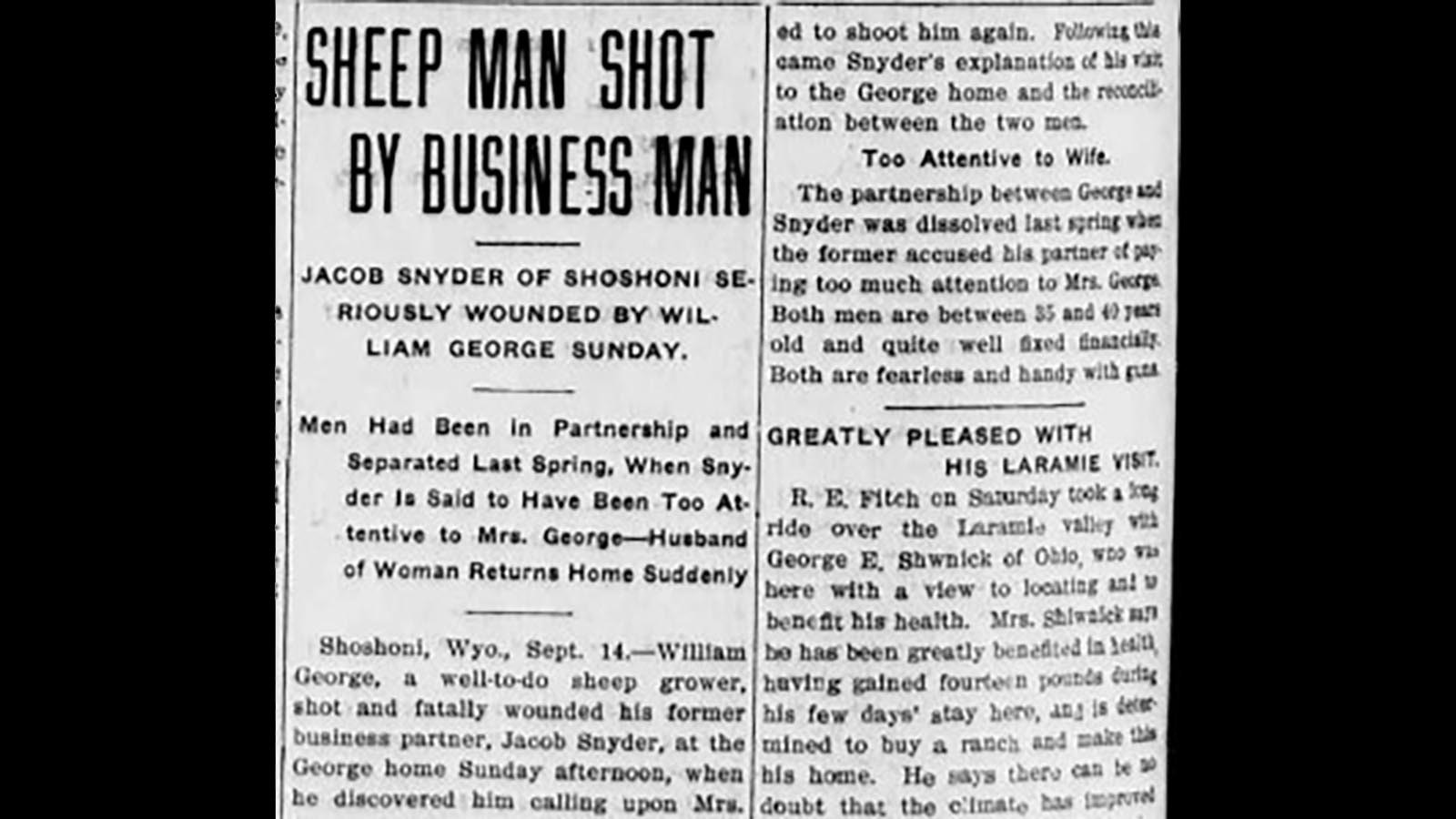 After being found guilty of stealing Embar Ranch cattle and serving his time, Jacob “Jakie” Snyder, good friend of Butch Cassidy, became a successful sheepman. Unfortunately, he was murdered when his former business partner killed him in a jealous rage.