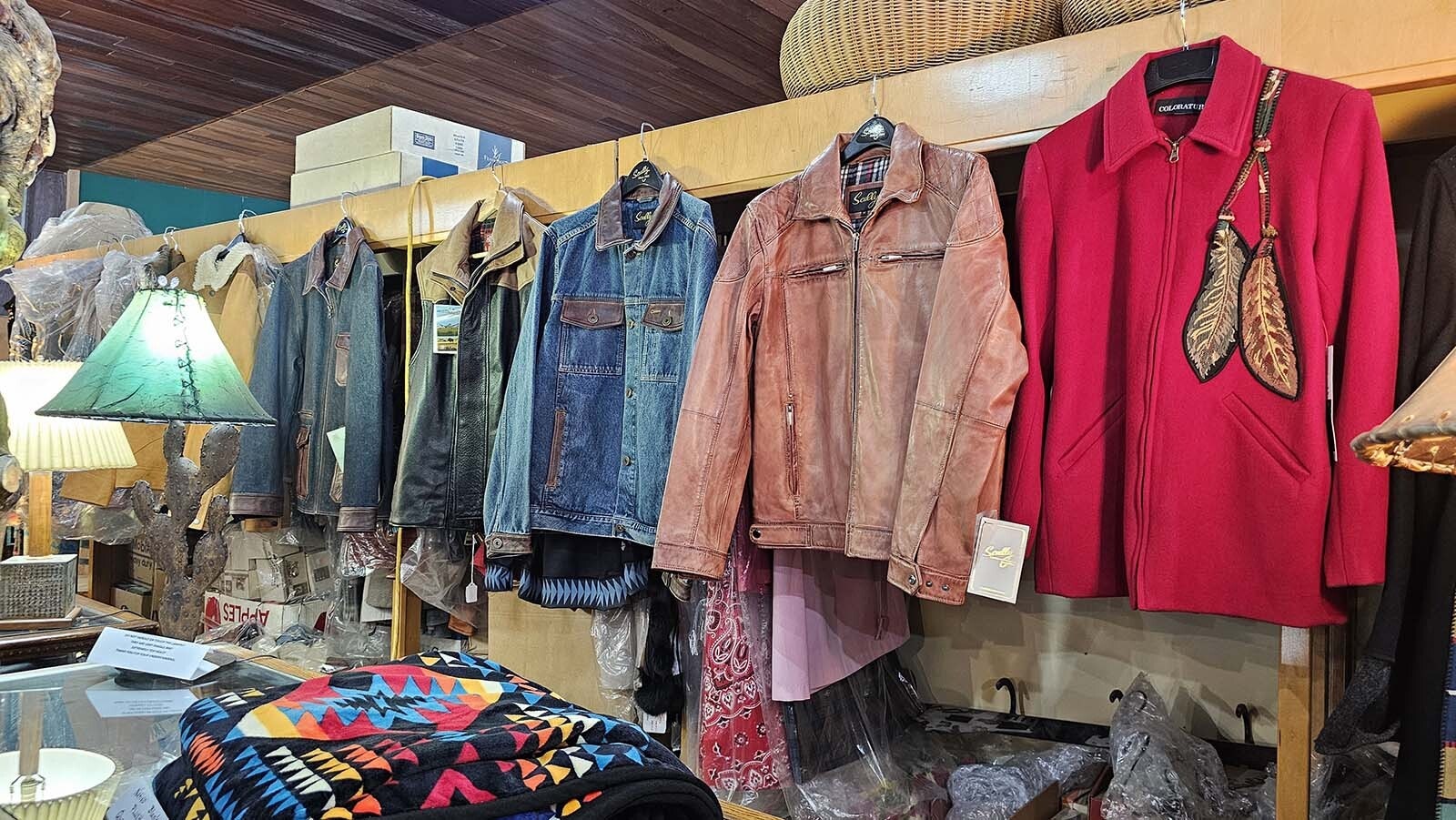 A variety of jackets at Welty's General Store.