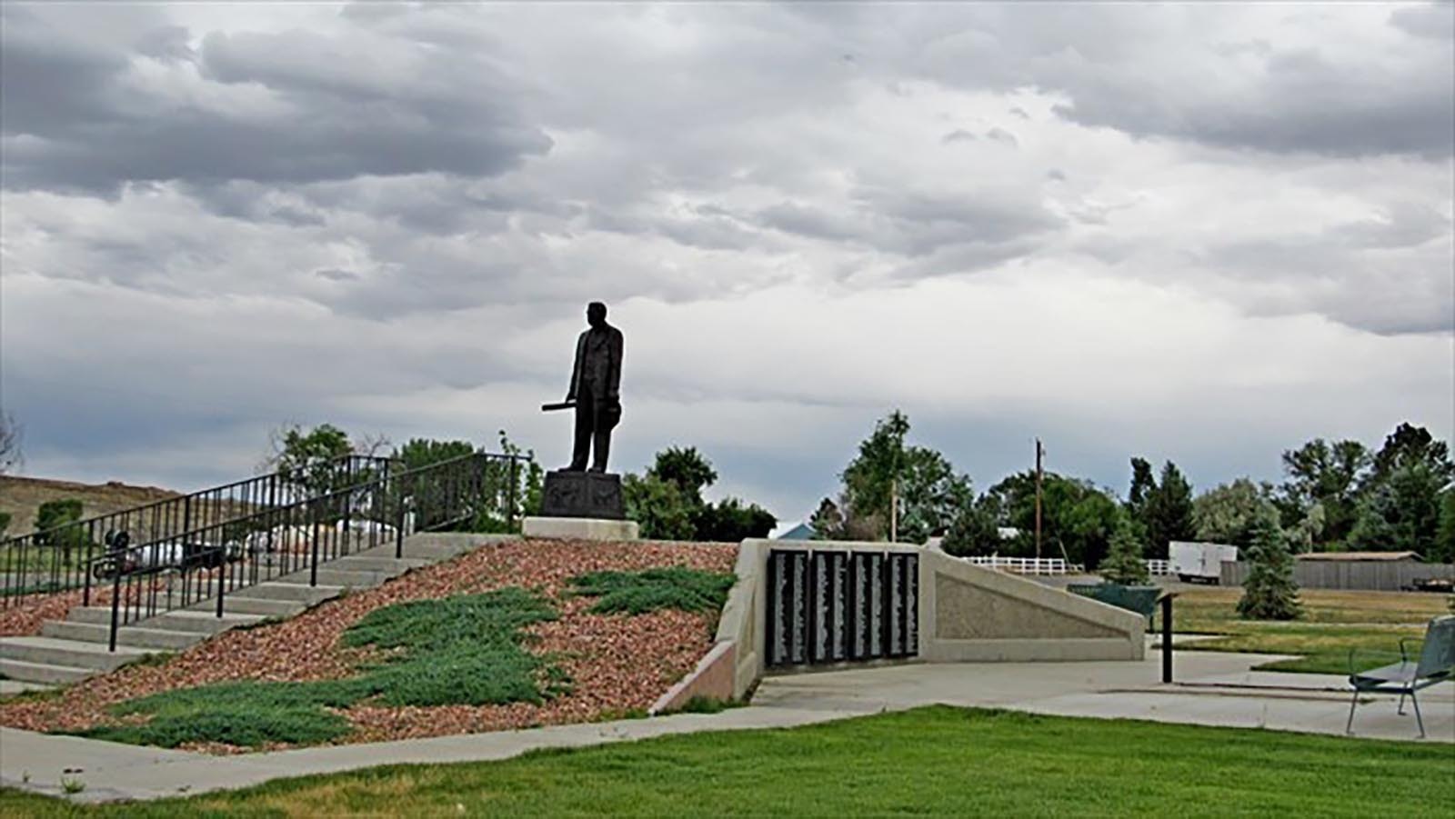 Byron Session statue in Byron, Wyoming.