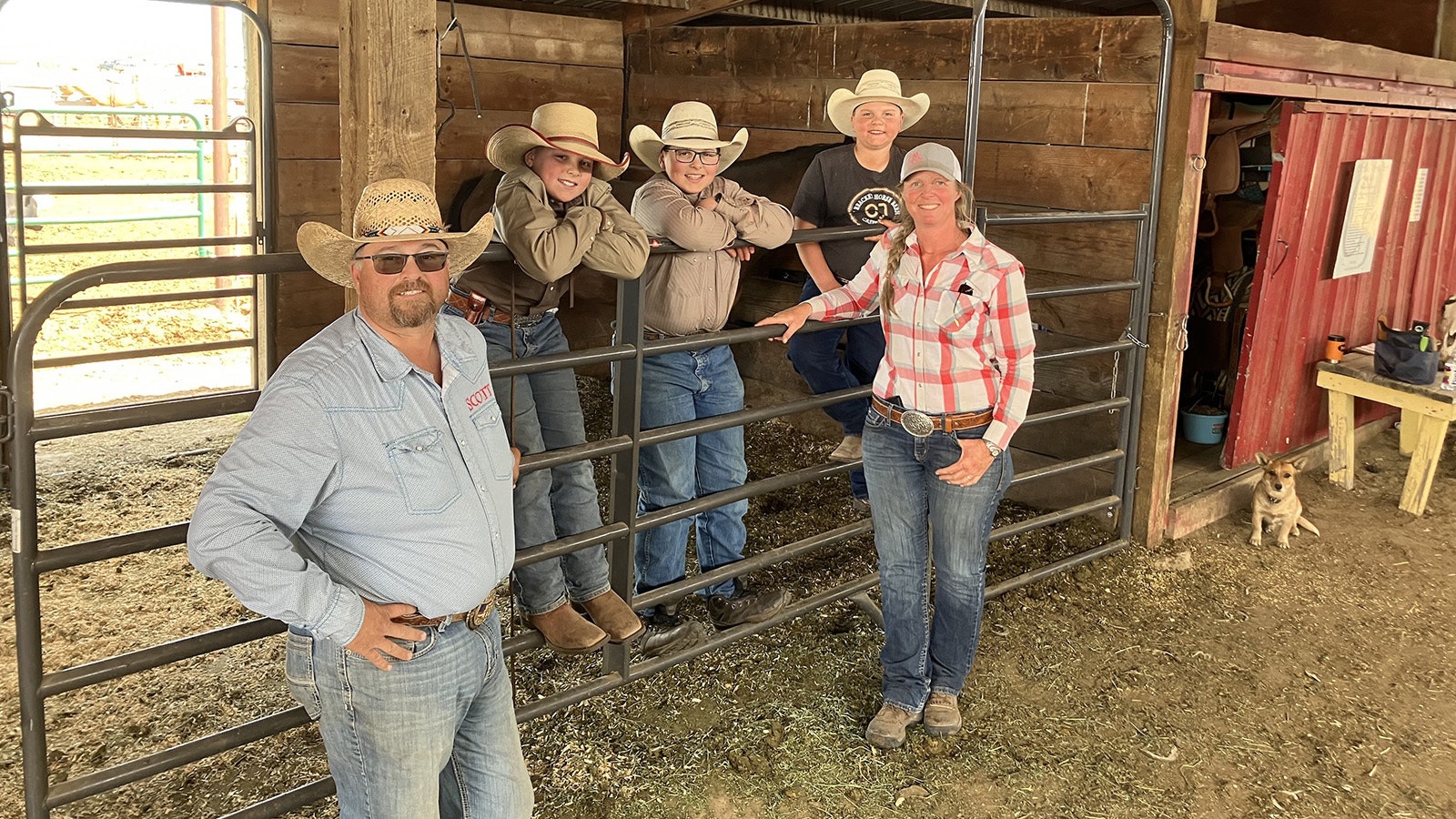 Members of the Martinez family who run the 200-acre C Bracket Horse Barn operation are from left, Scott, Wyatt, Levi, Ransom, and Christy.