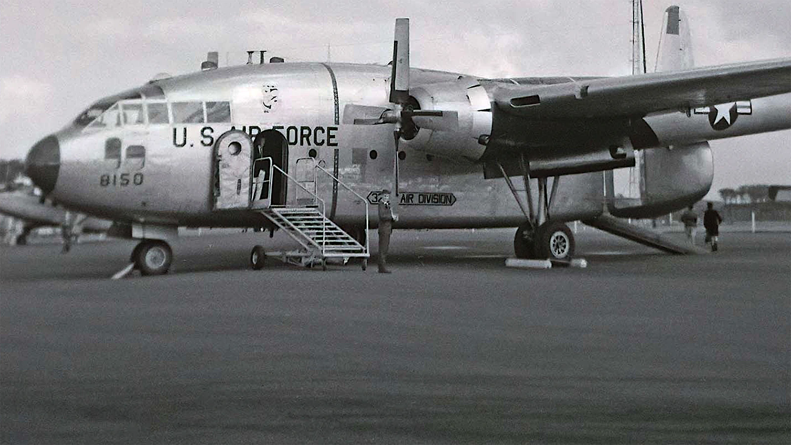 The C-119 in its glory days at Prestwick, Scotland, on Oct. 29, 1961.