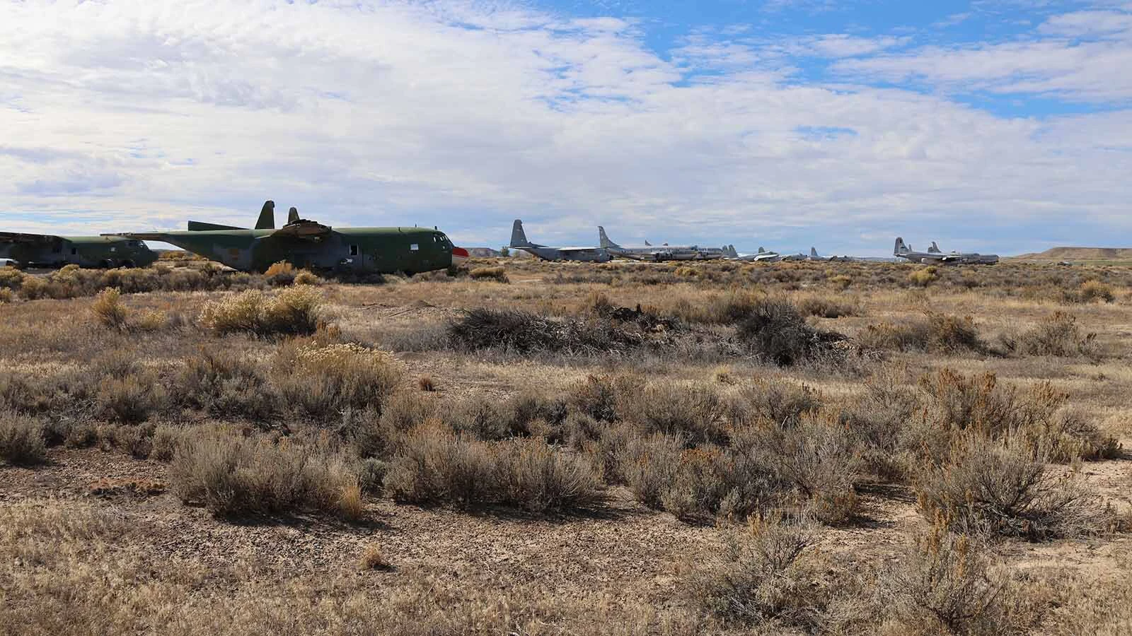 The C-119 sits among other old war birds at Greybull’s South Big Horn County Airport.