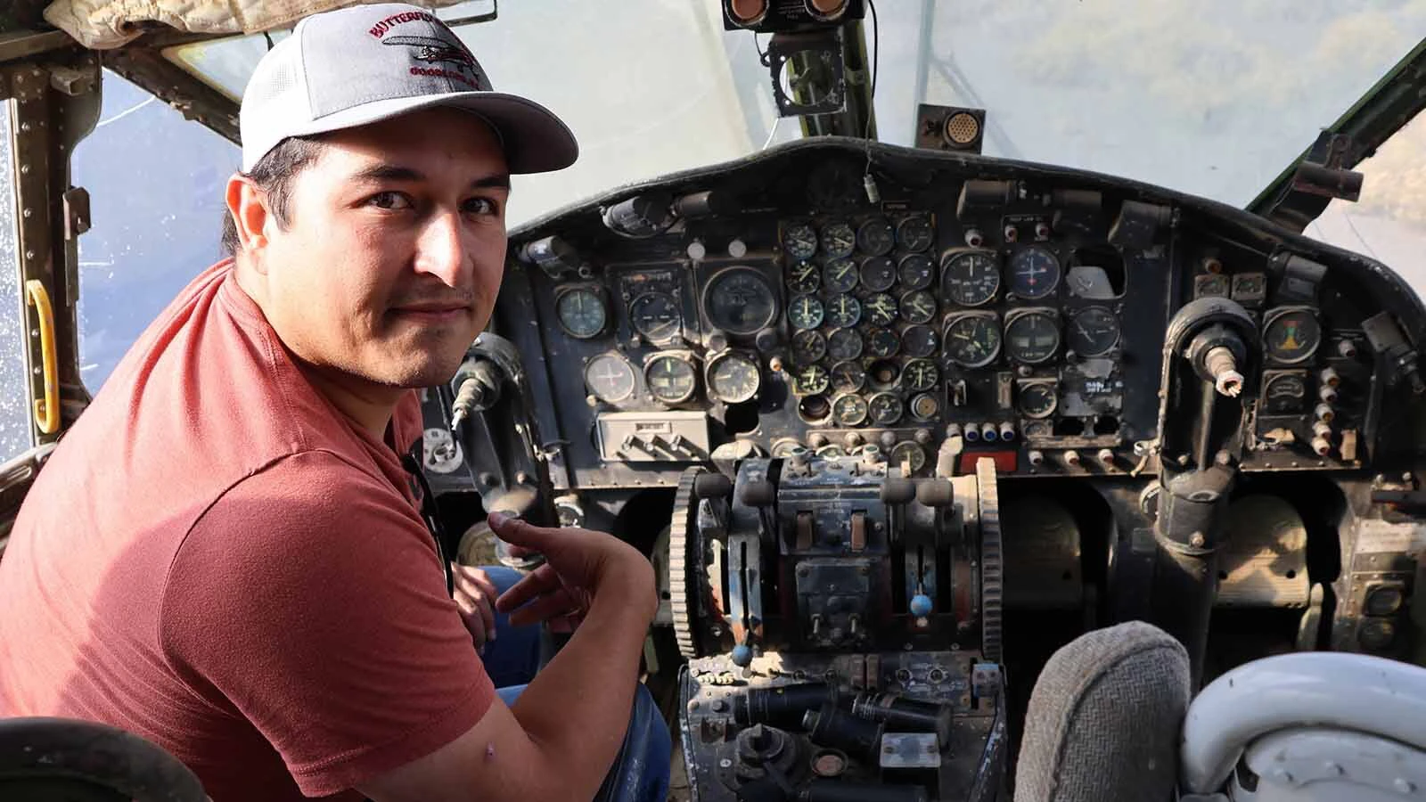 D.J. Hernandez hopes to fly the C-119 out of the airport in Greybull one day. 