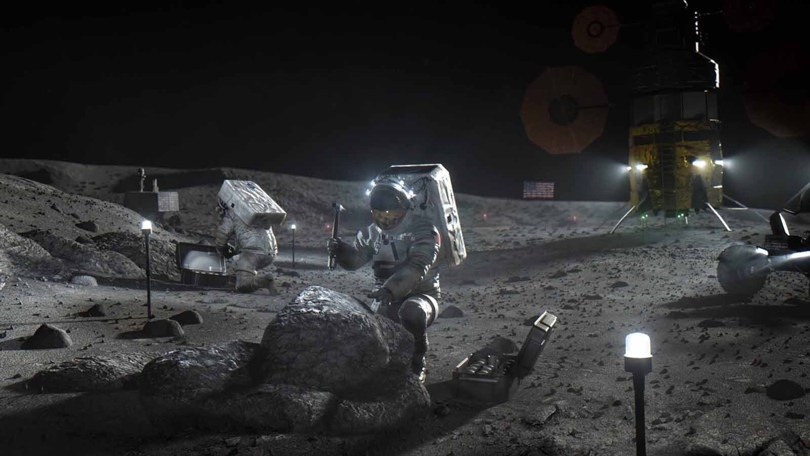 An image from the Idaho National Lab illustrating lunar work that requires electricity.