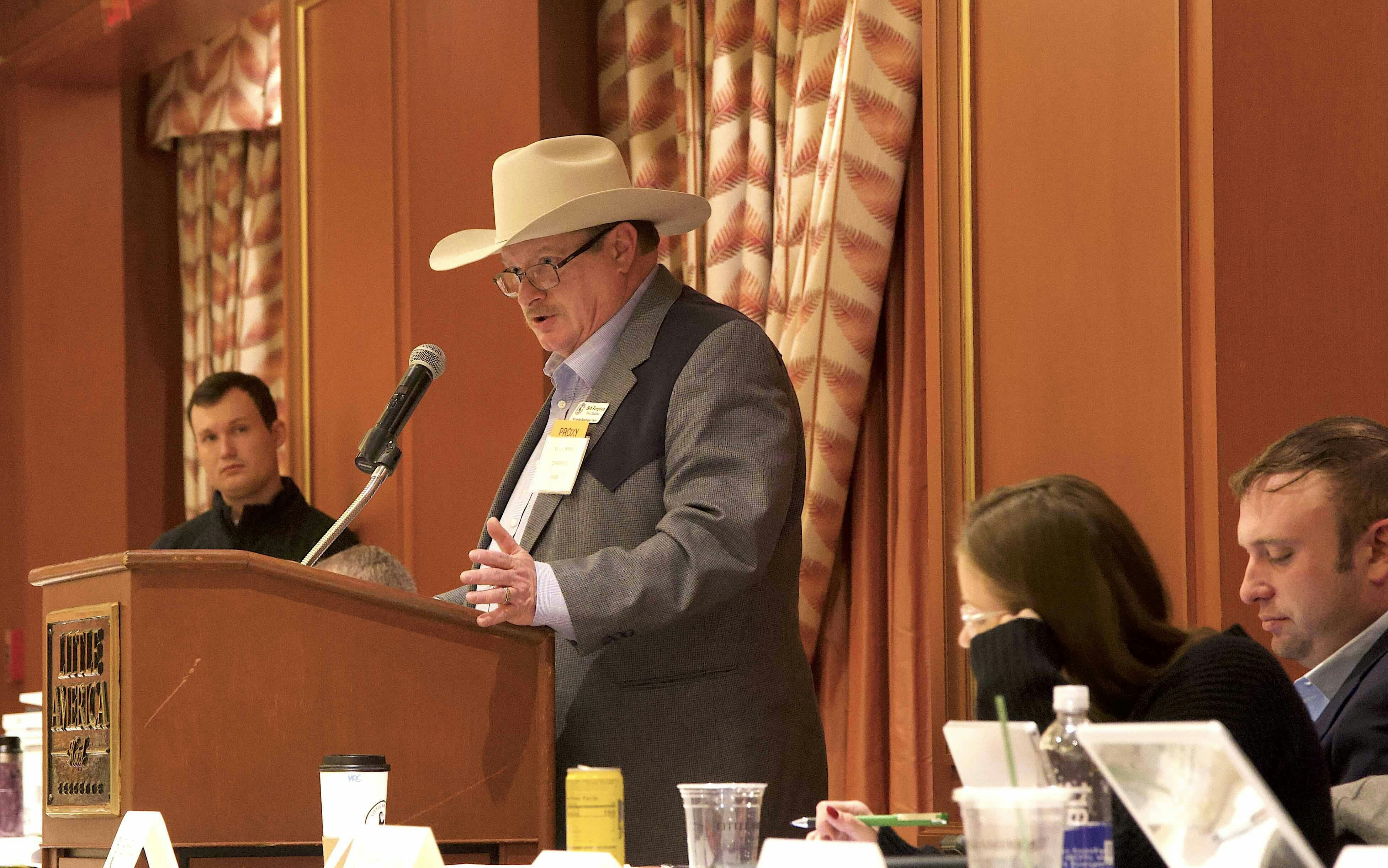 Wyoming Republican Party Vice Chair Bob Ferguson told his fellow party officials it was time to scrutinize Gov. Mark Gordon’s campaign spending. (David Madison)