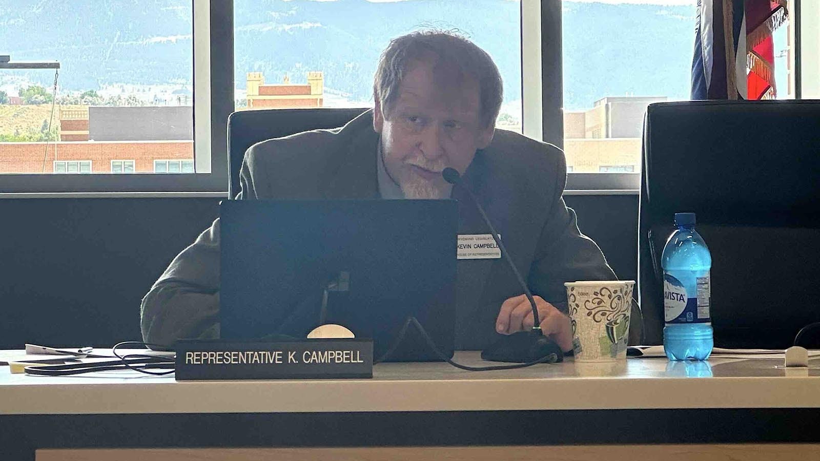 Rep. Kevin Campbell questioned witnesses Wednesday, with Campbell telling those gathered that Wyoming's current, existing laws protect the state from becoming a nuclear waste dump.