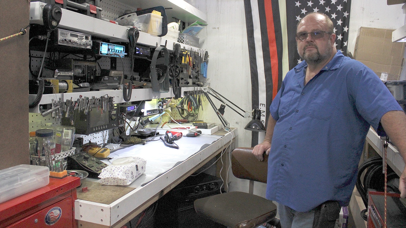 Bill Johnson, owner of Red Monkey CB And Ham Radio Mobile Service, says CBs are a valuable tool for anyone on the road a lot.