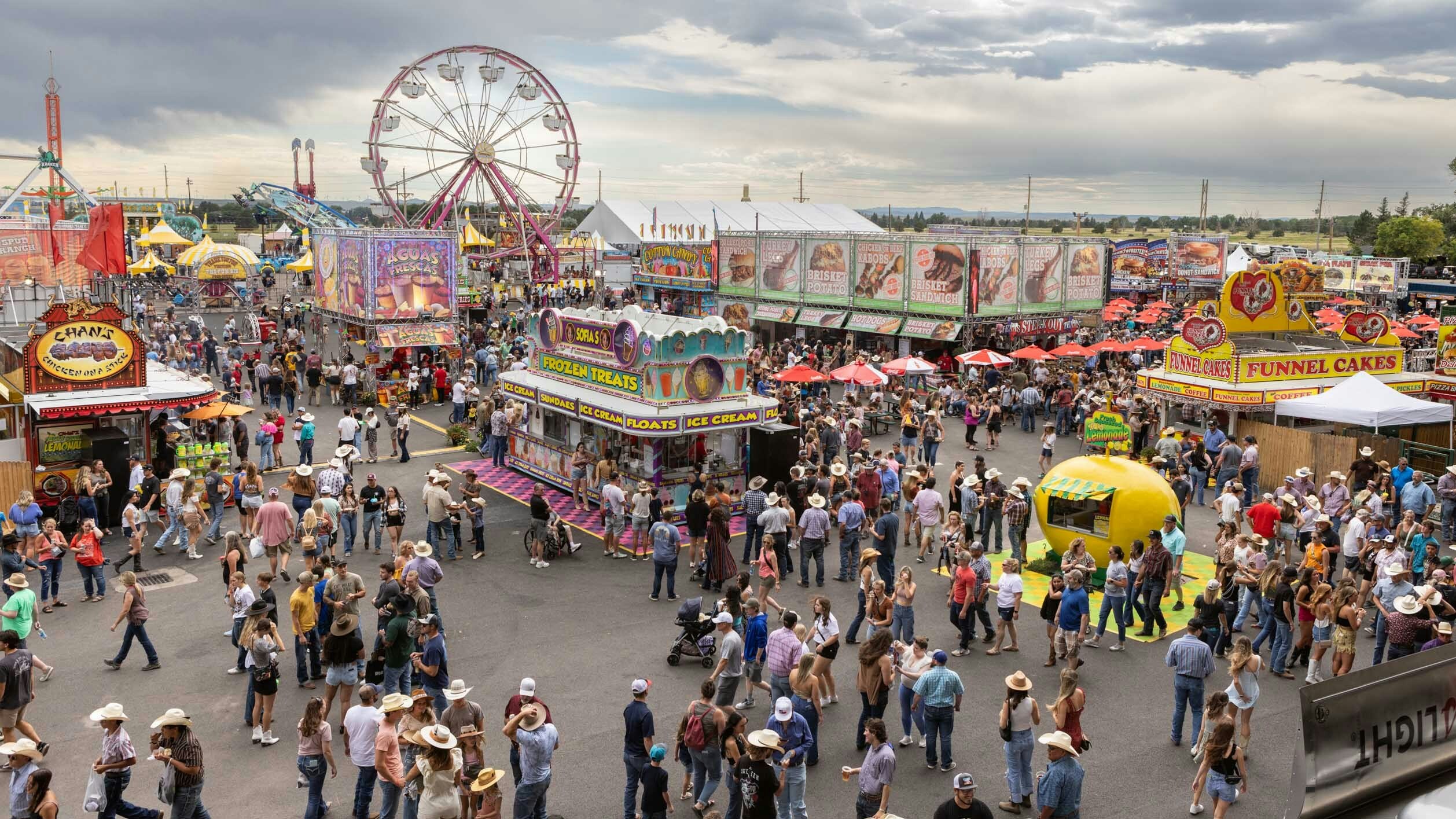 The Midway and Food Court at Cheyenne Frontier Days on July 23, 2023.