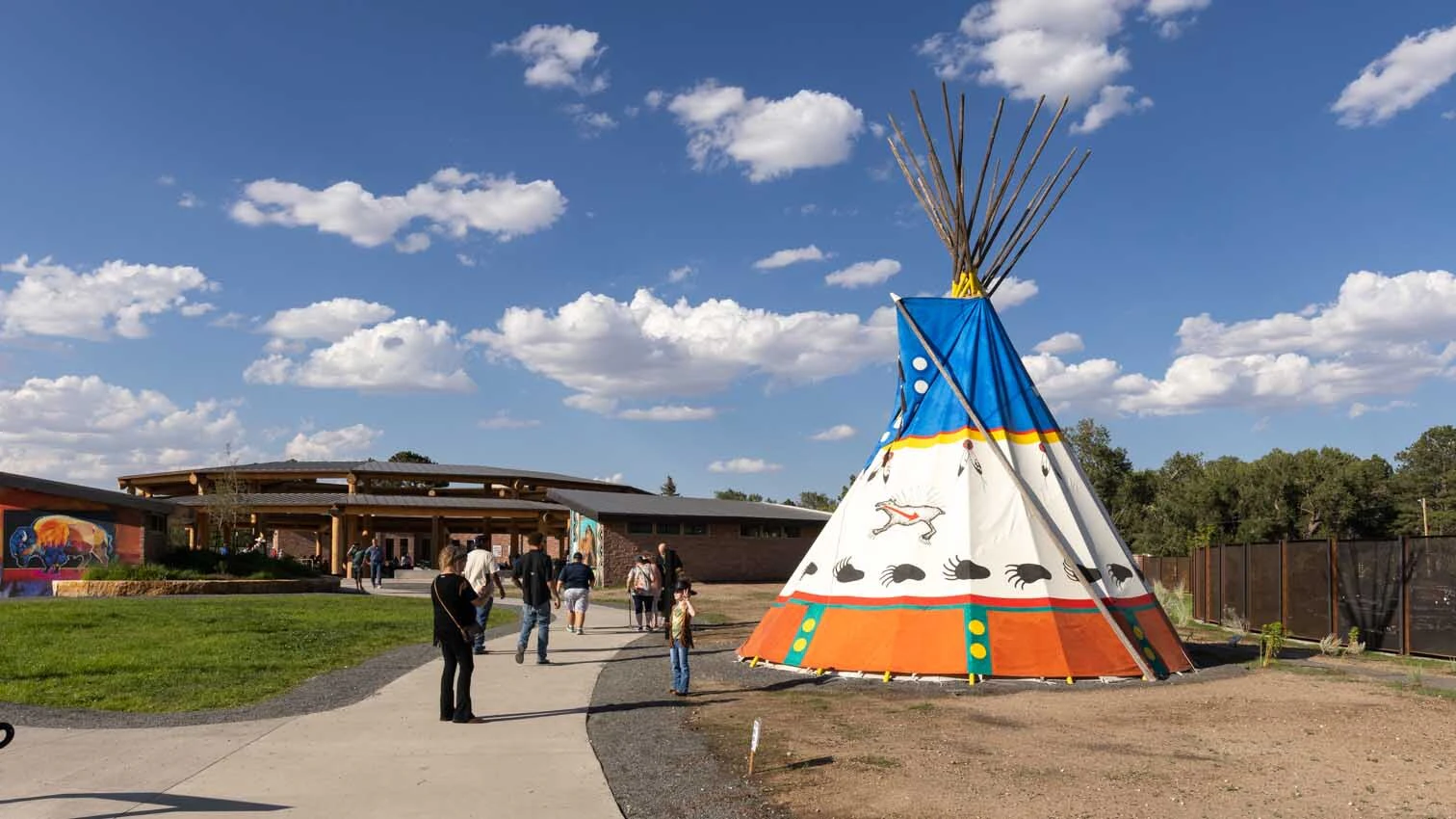 The entrance to the Morning Star American Indian Village on July 25.