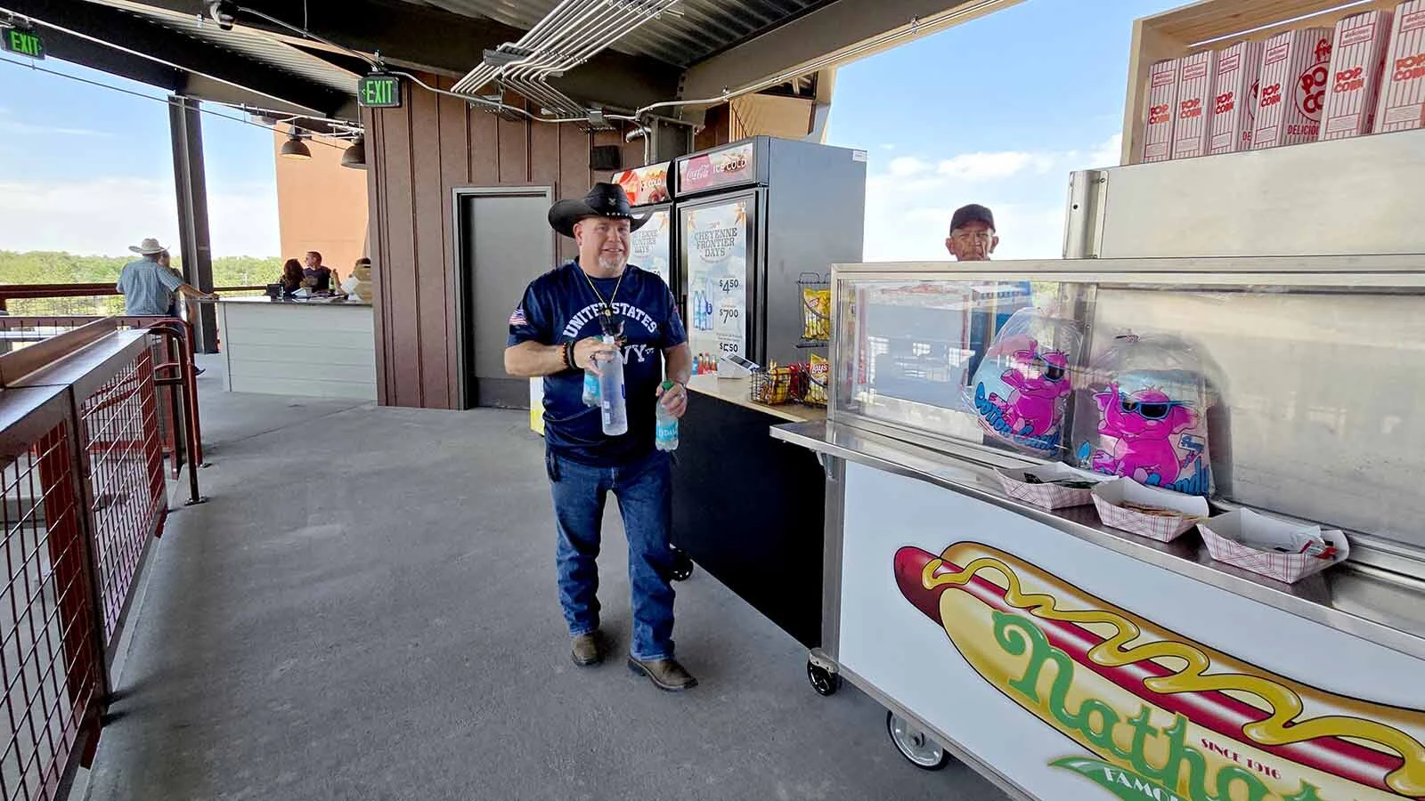 Chris Hall went on a drink run for his group, and didn't even have to wait in line.
