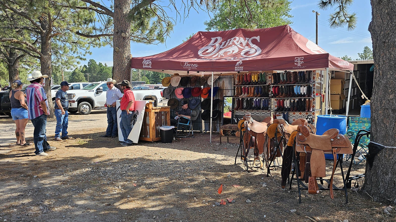 CFD Town even has its own vendors. This one is selling Western wear to cowboys and committee members, who are required to wear Western attire whenever in any PRCA areas.