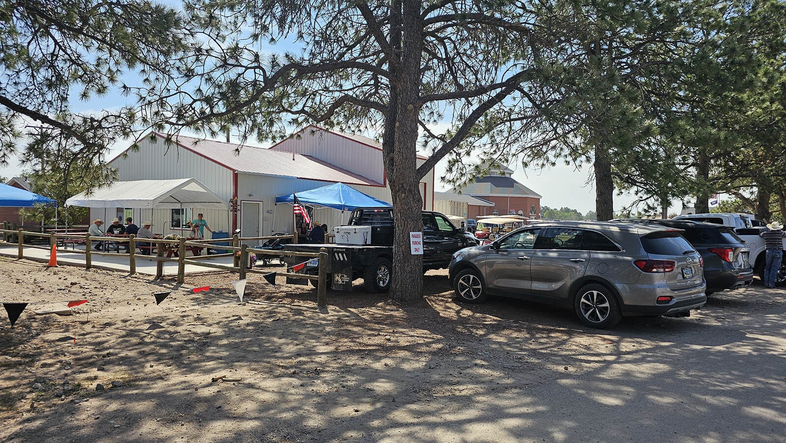 The new parades committee cabin was built two years ago.