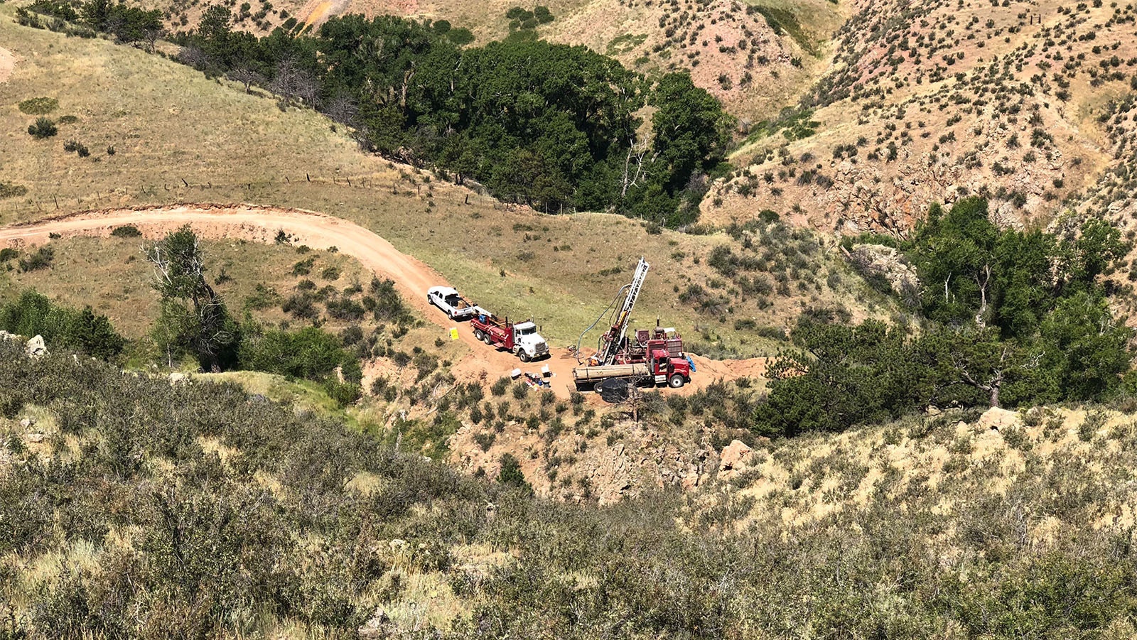 Crews scout an area about 20 miles west of Cheyenne in 2018. Now U.S. Gold Corp. wants to build the CK Gold Mine at the site and is going through the state permitting process.